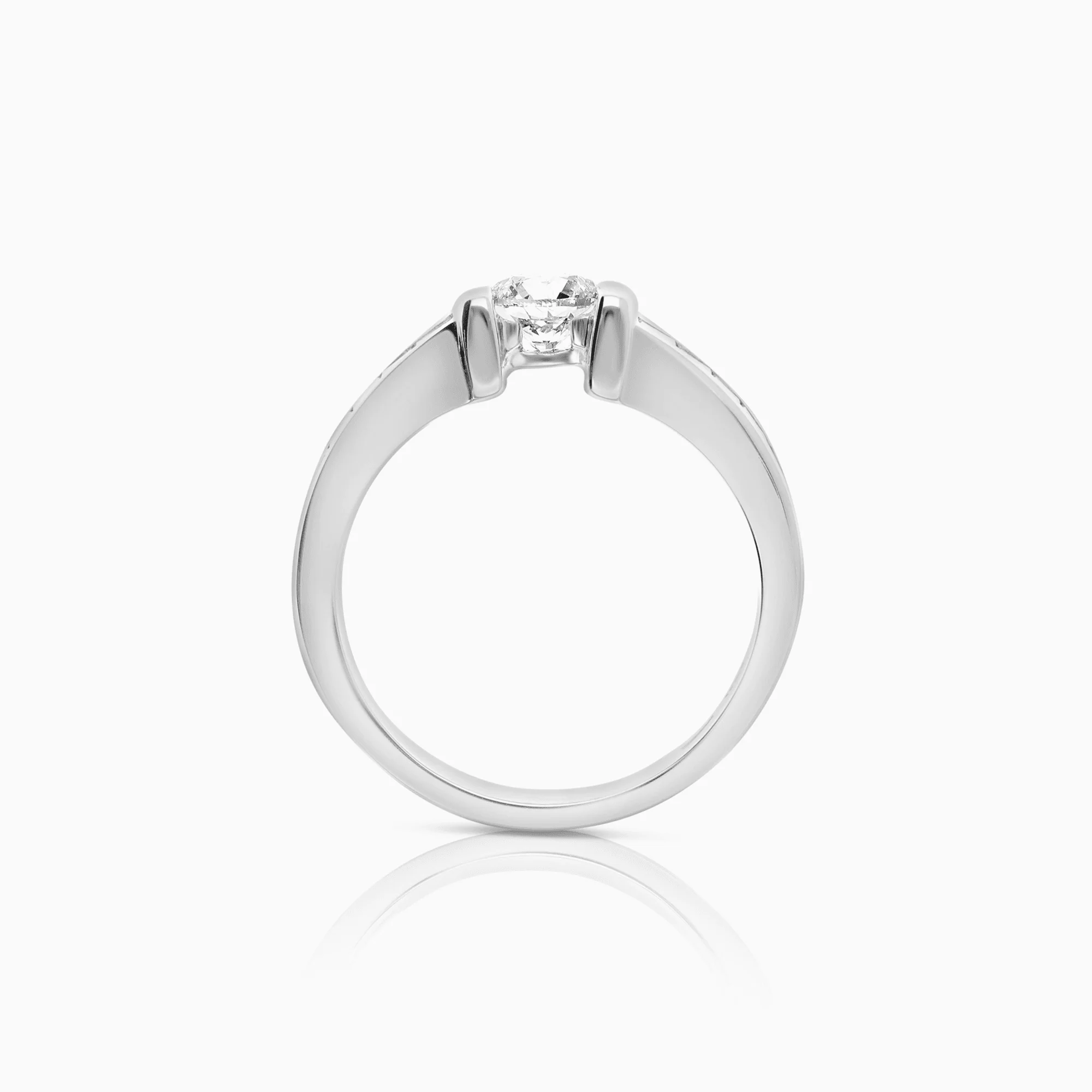 Side stone ring 1.26ct 18K white gold - Image 3