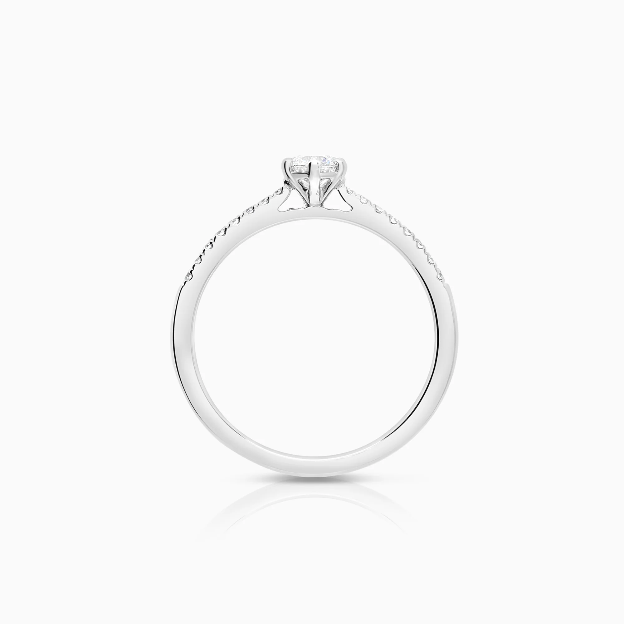 Side stone ring lab-grown diamonds 0.41ct 18K white gold - Image 2