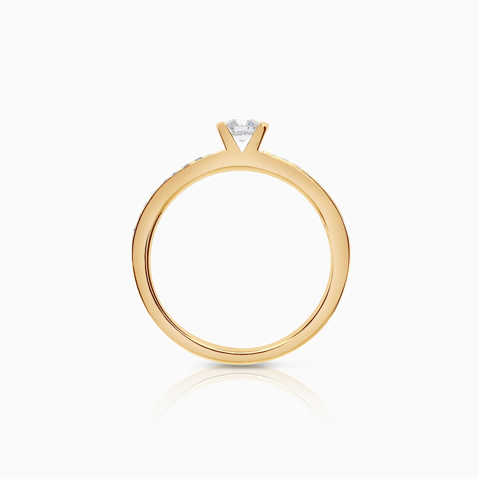 Side stone ring 0.54ct 18K gold - Image 2