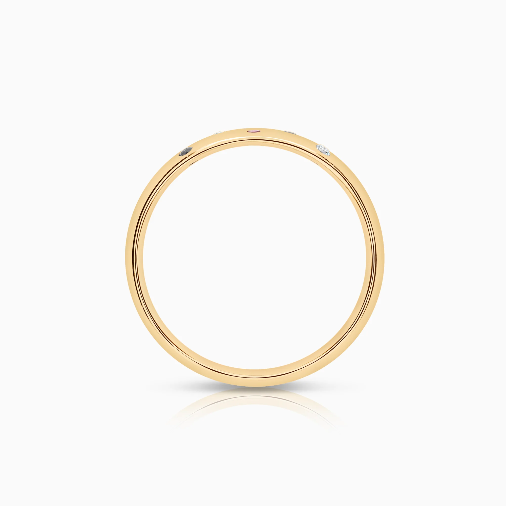 Diamond ring with sapphires and rubies 0.02ct 18K gold - Image 2