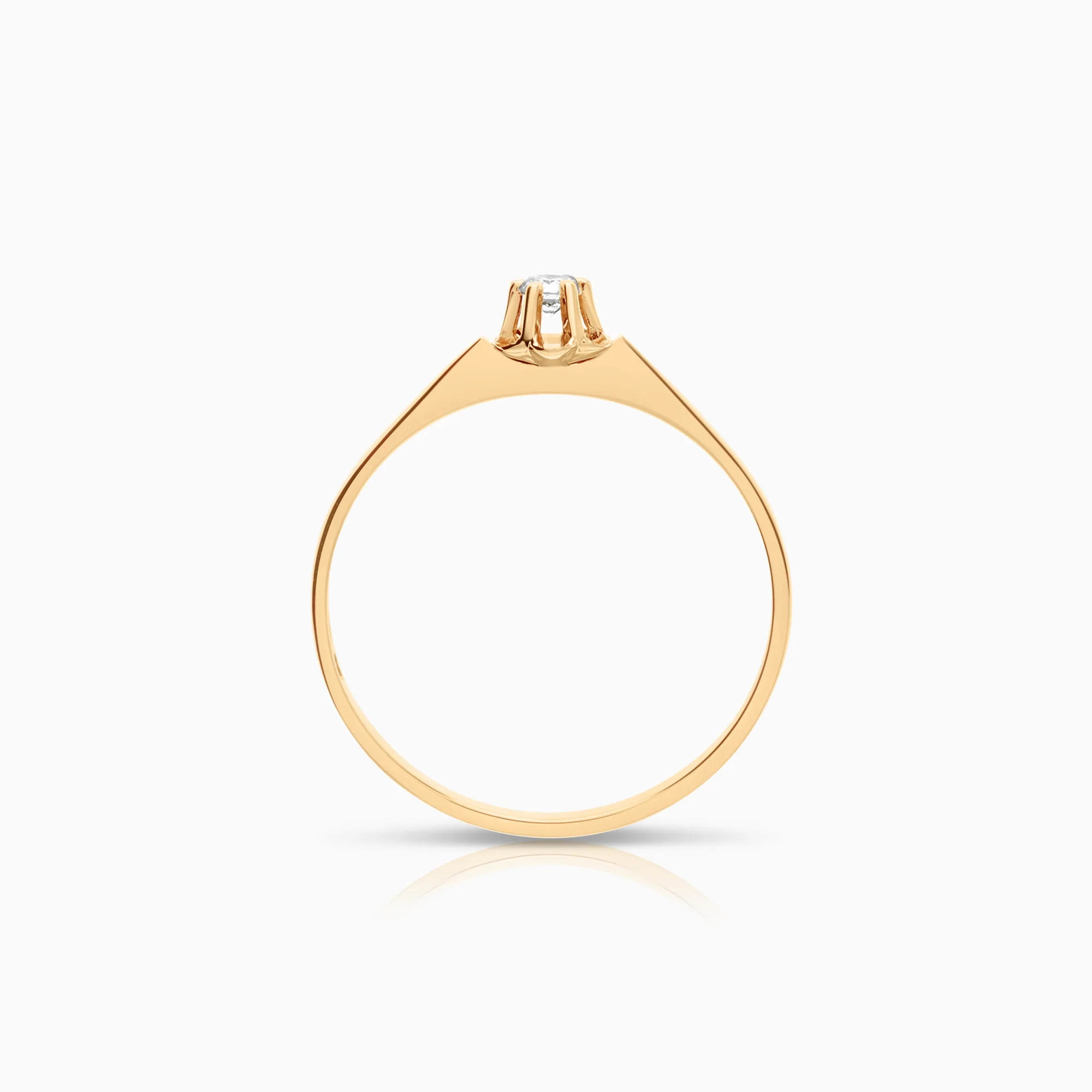 Solitaire diamond ring 0.04ct 14K gold - Image 2