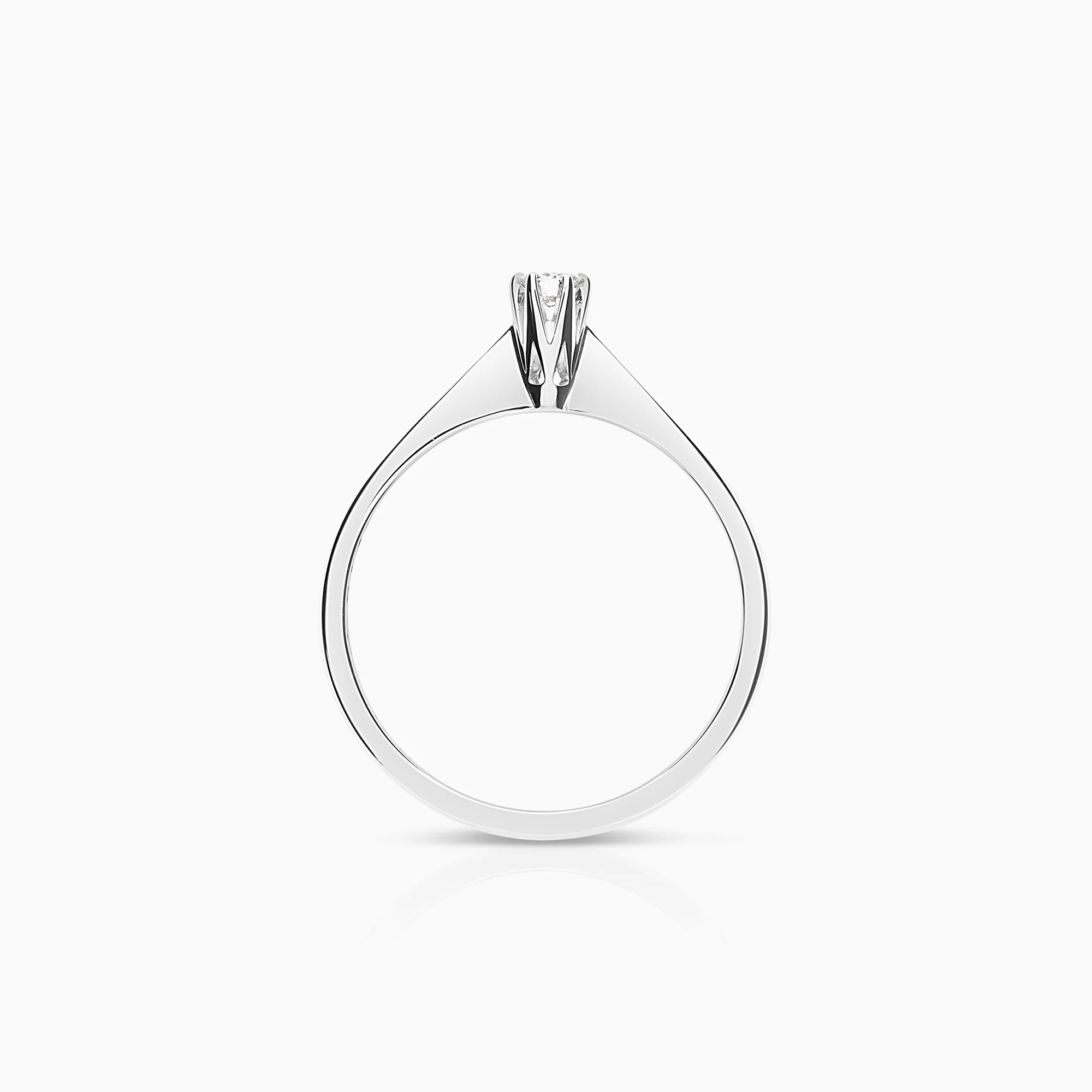 Solitaire diamond ring 0.07ct 18K white gold - Image 2
