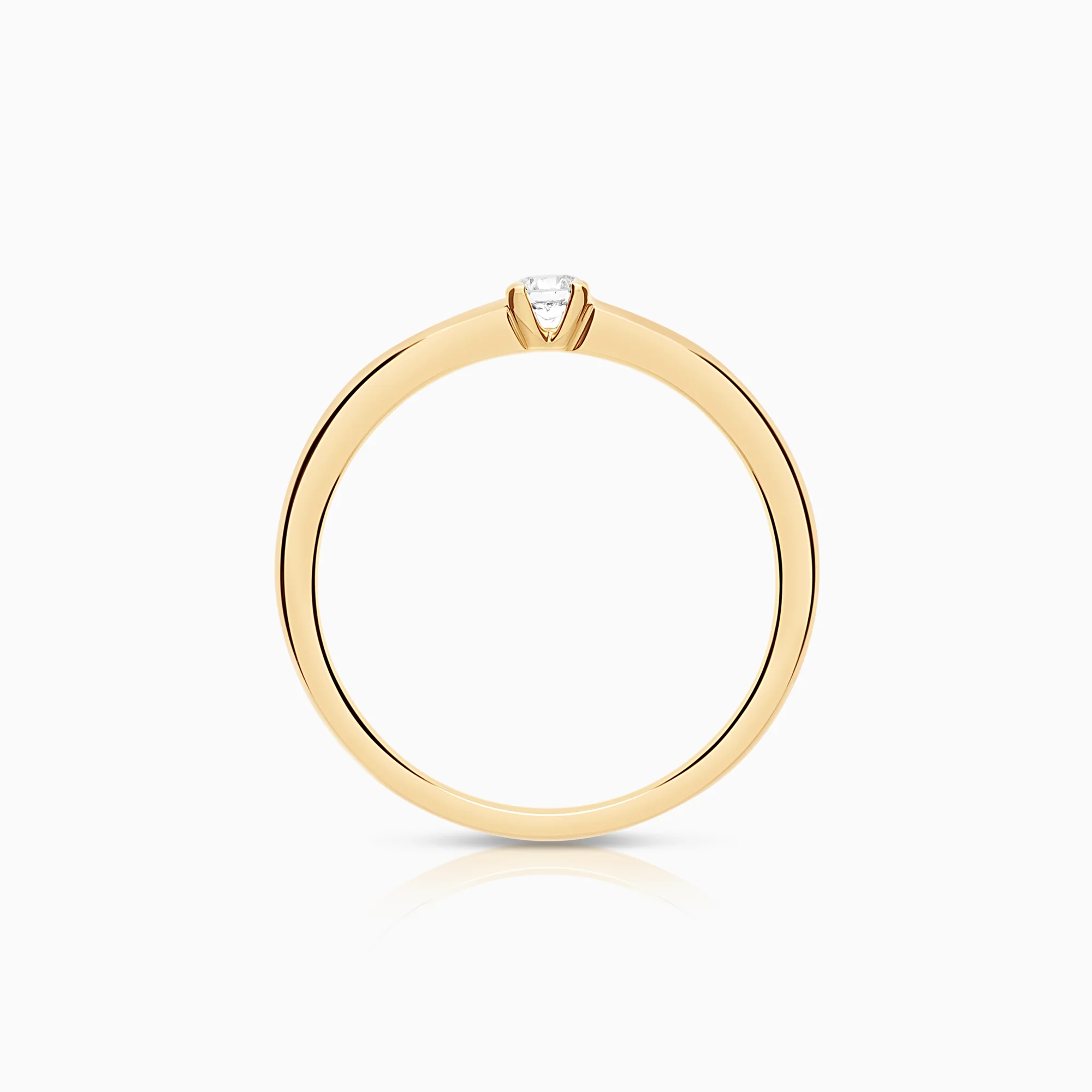 Solitaire diamond ring 0.10ct 18K gold - Image 2