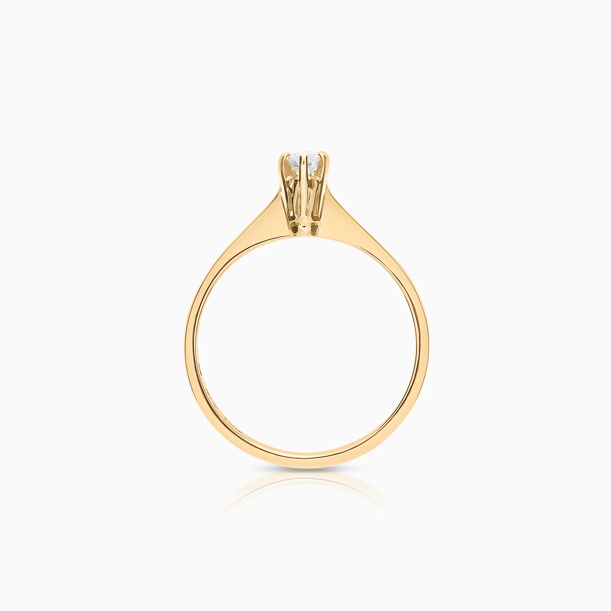 Solitaire diamond ring 0.10ct 18K gold - Image 2