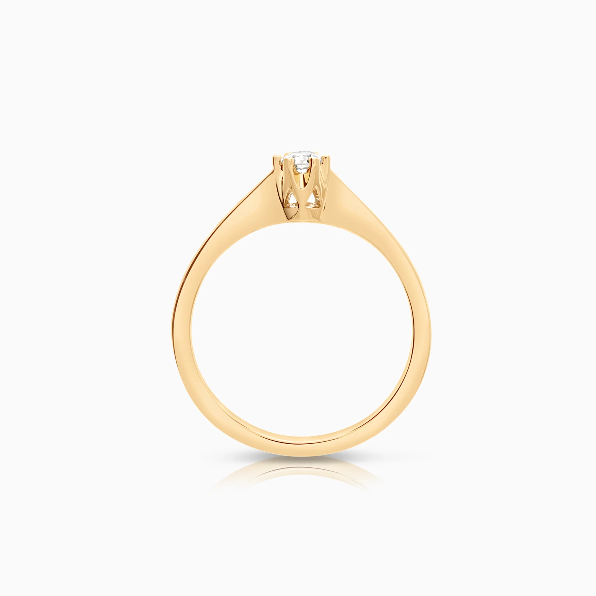Solitaire diamond ring 0.10ct 18K gold - Image 2