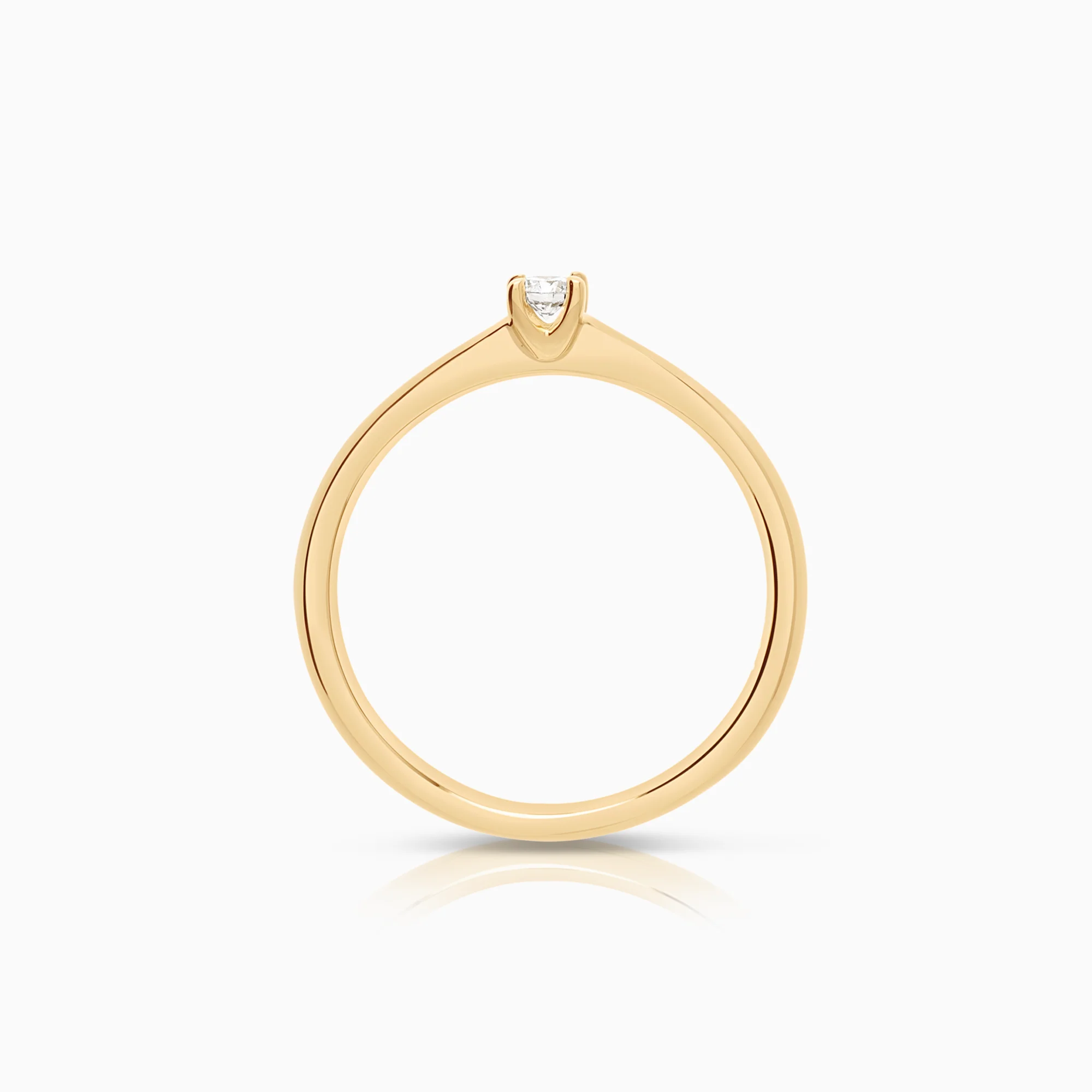 Solitaire diamond ring 0.10ct 18K gold - Image 2