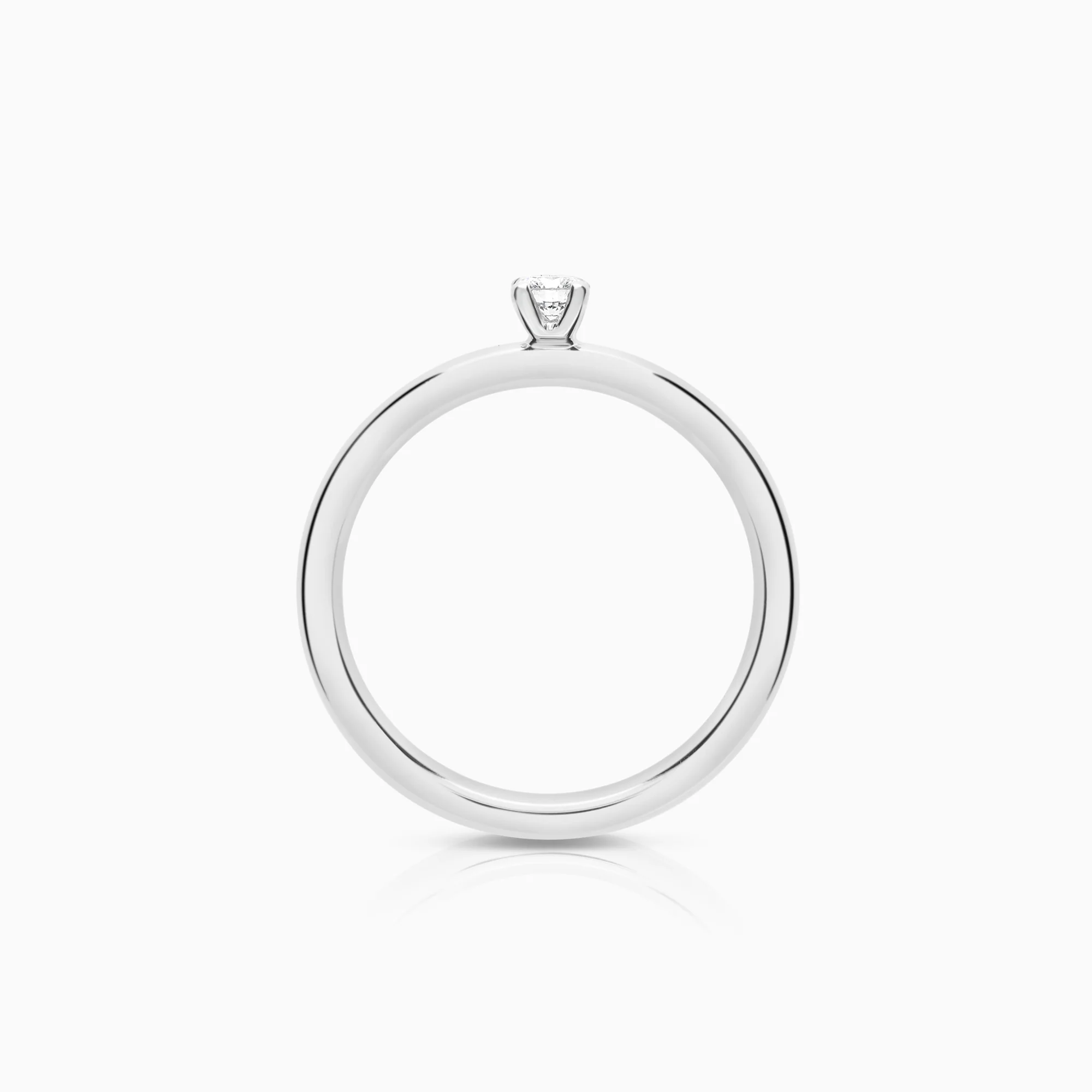 Solitaire diamond ring 0.10ct 18K white gold - Image 2