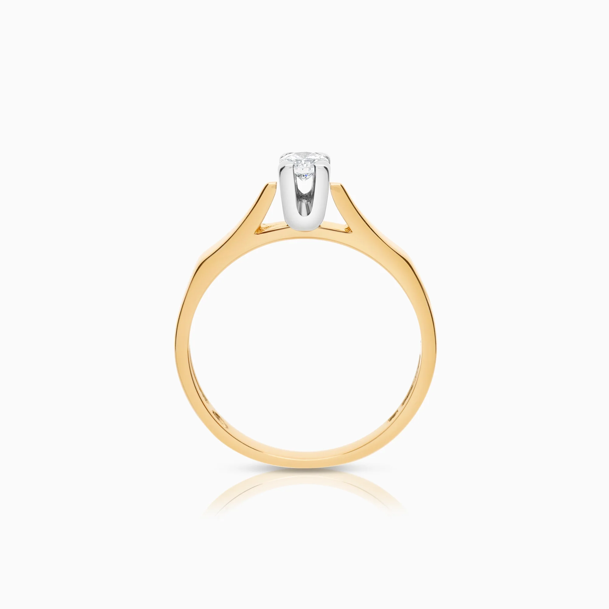 Solitaire ring 0.12ct 18K gold - Image 2
