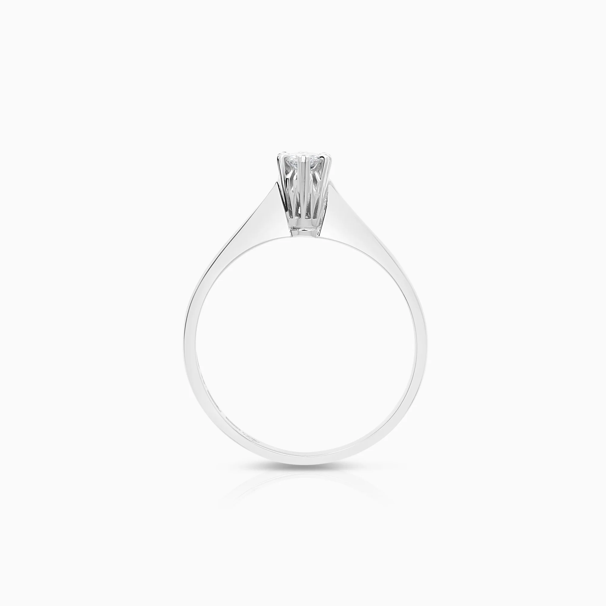 Solitaire diamond ring 0.12ct 18K white gold - Image 2