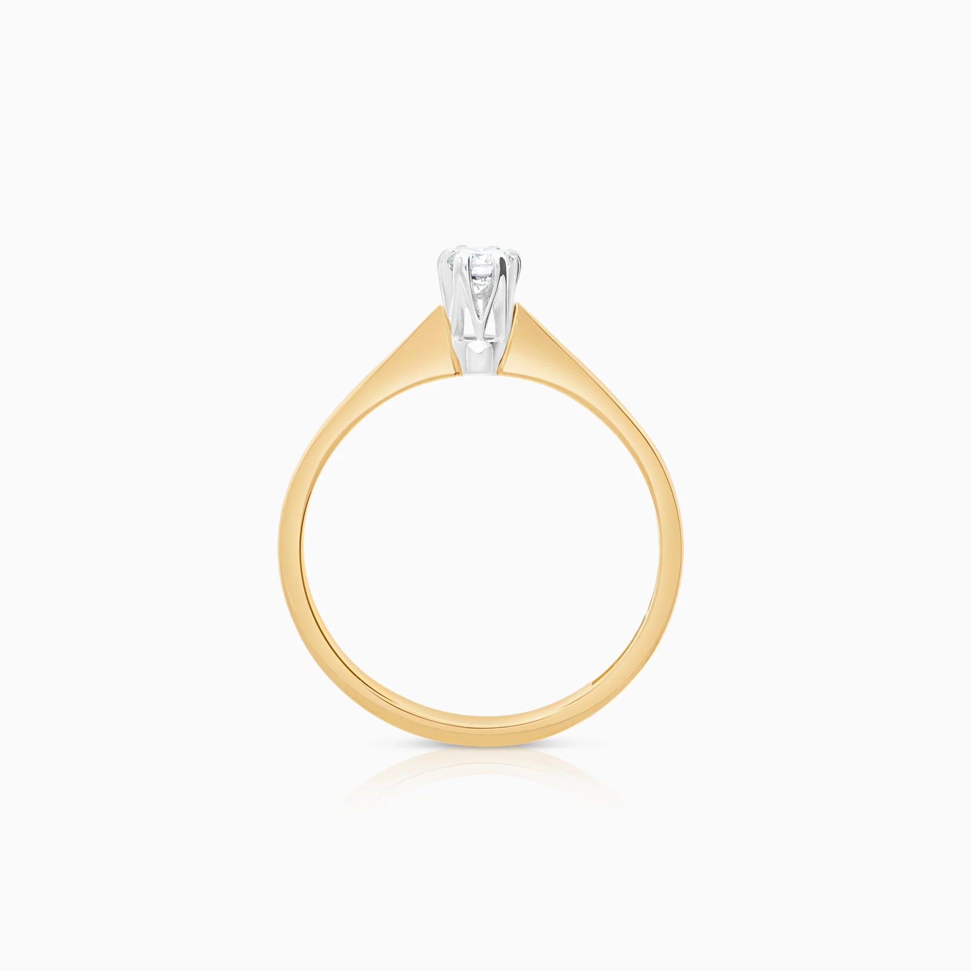Solitaire ring 0.14ct 18K gold - Image 2