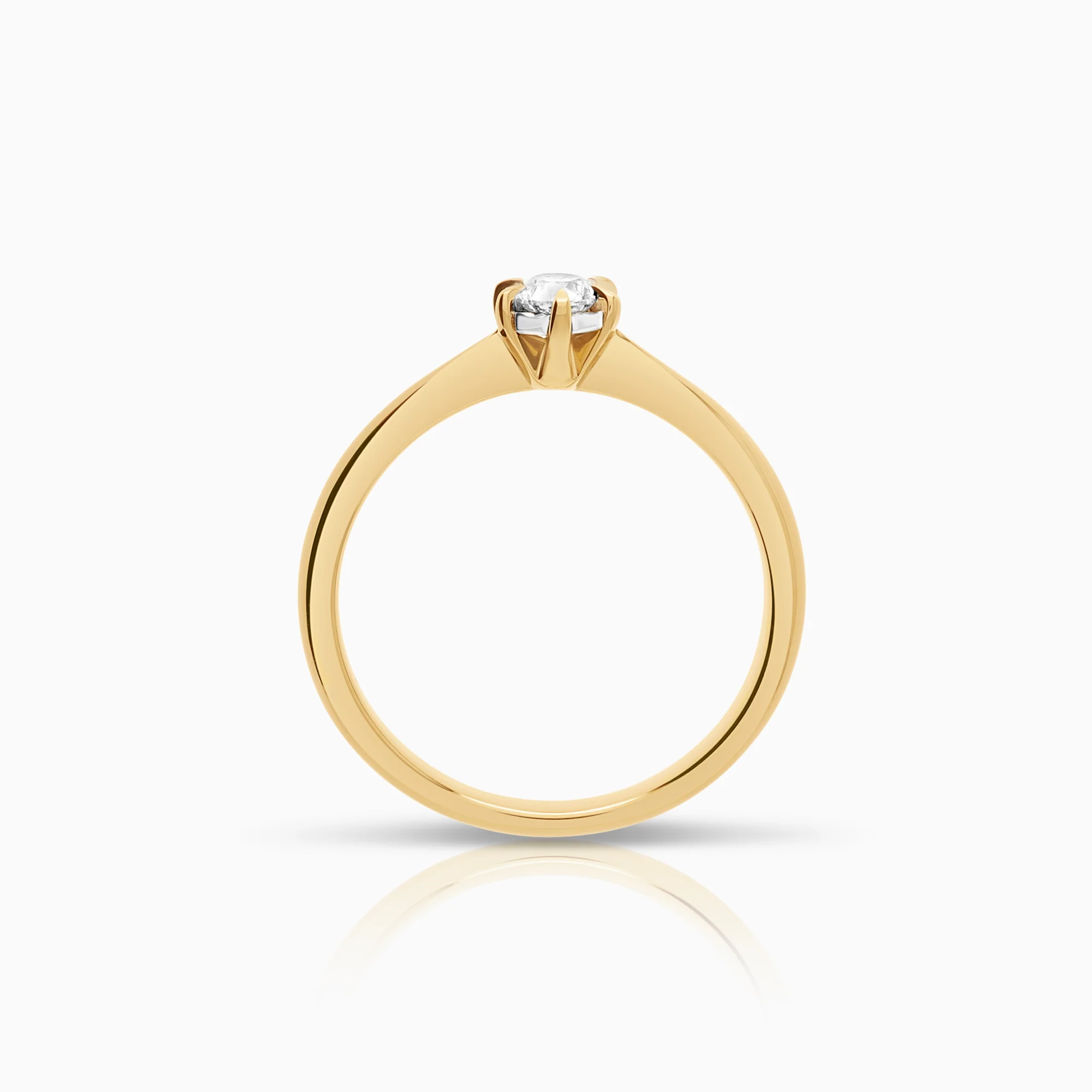 Solitaire diamond ring 0.16ct 18K gold - Image 2
