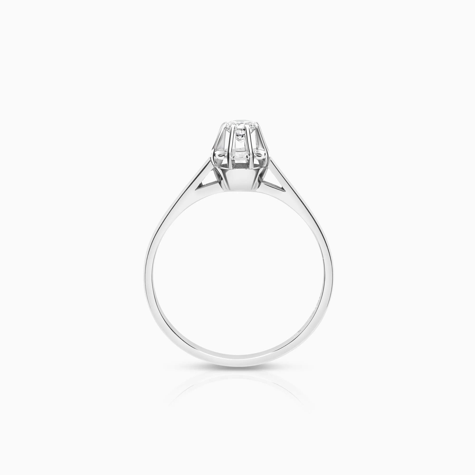 Solitaire diamond ring 0.16ct 18K white gold - Image 2