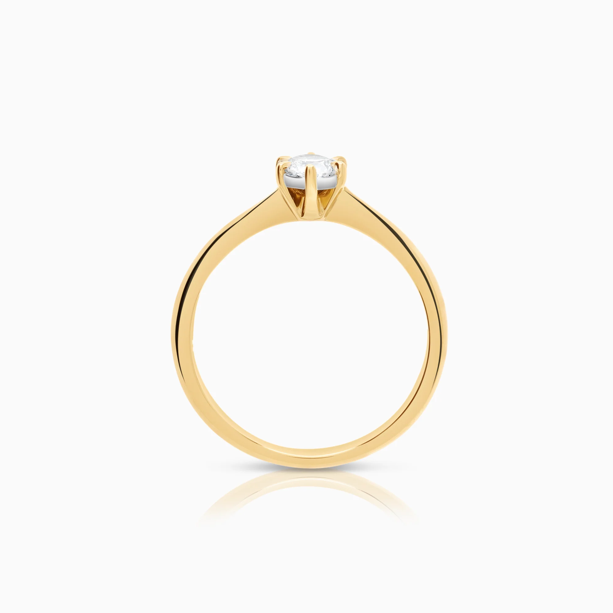Solitaire diamond ring 0.18ct 18K gold - Image 2