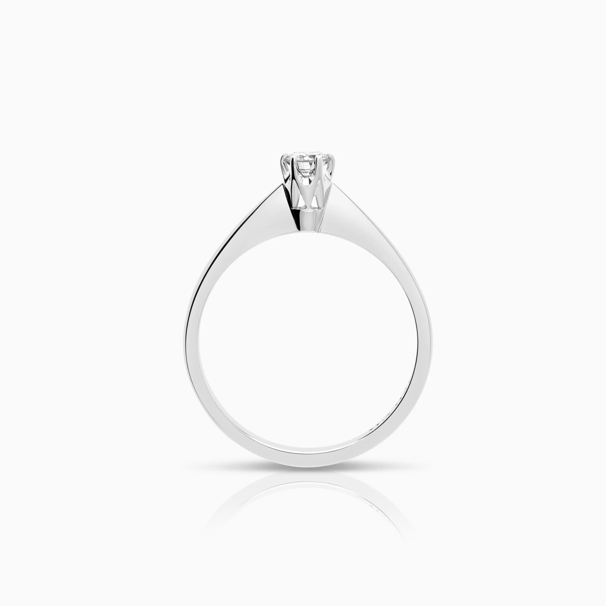 Solitaire diamond ring 0.18ct 18K white gold - Image 2