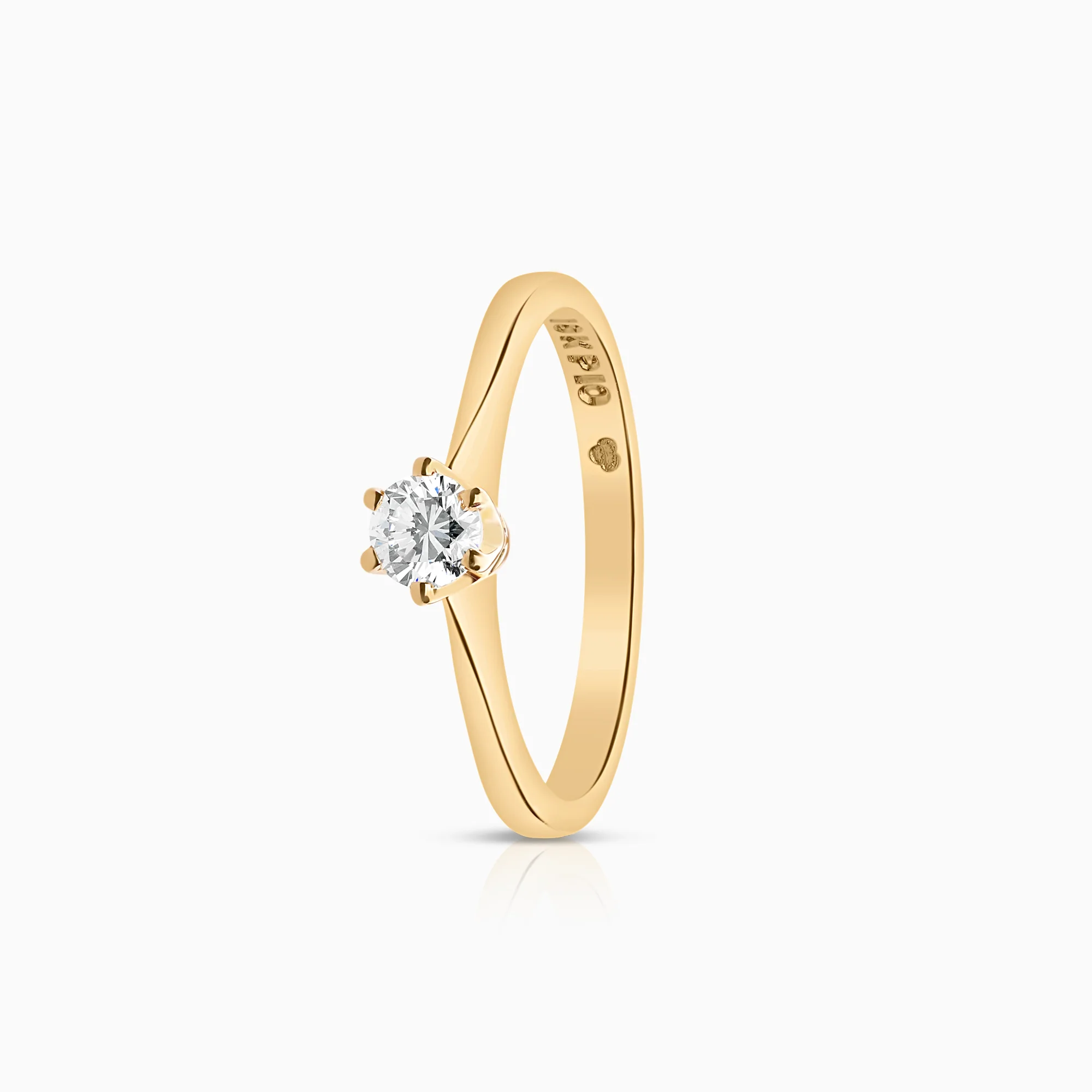 Solitaire ring 0.19ct 18K gold