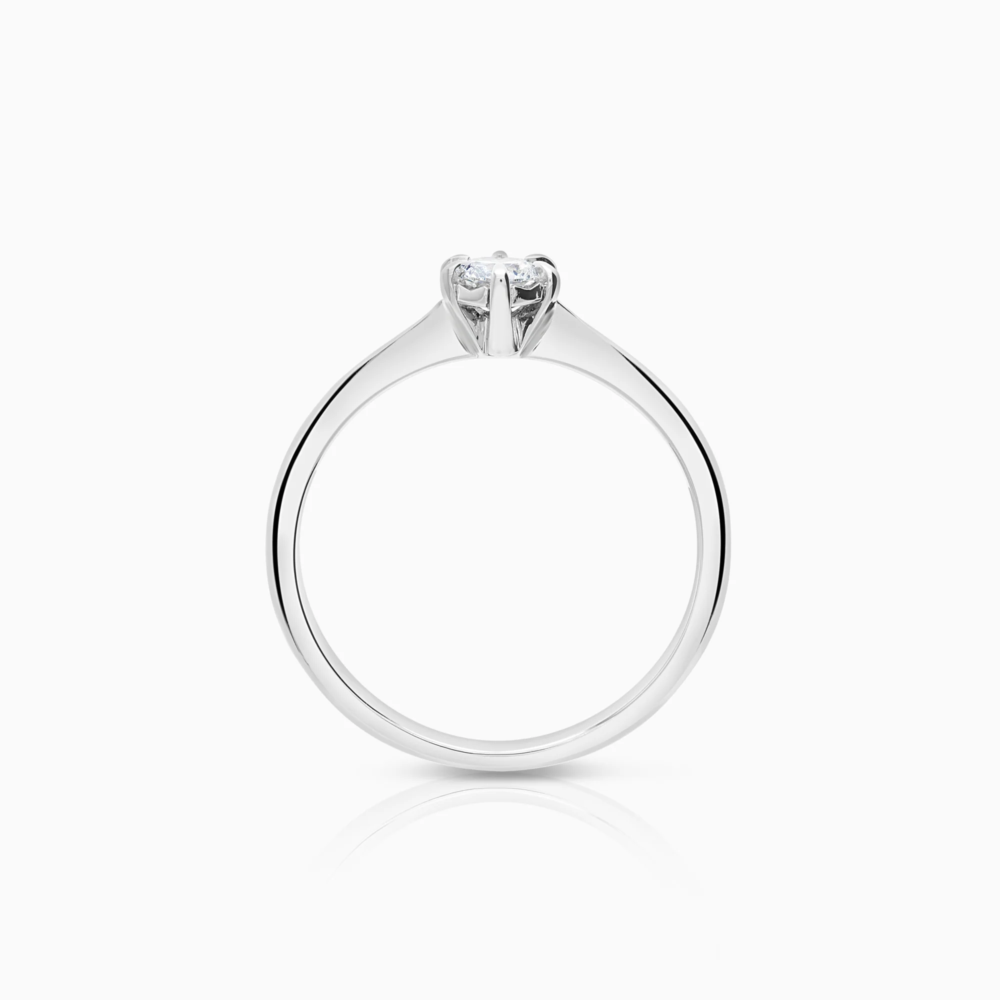 Solitaire diamond ring 0.20ct 18K white gold - Image 2