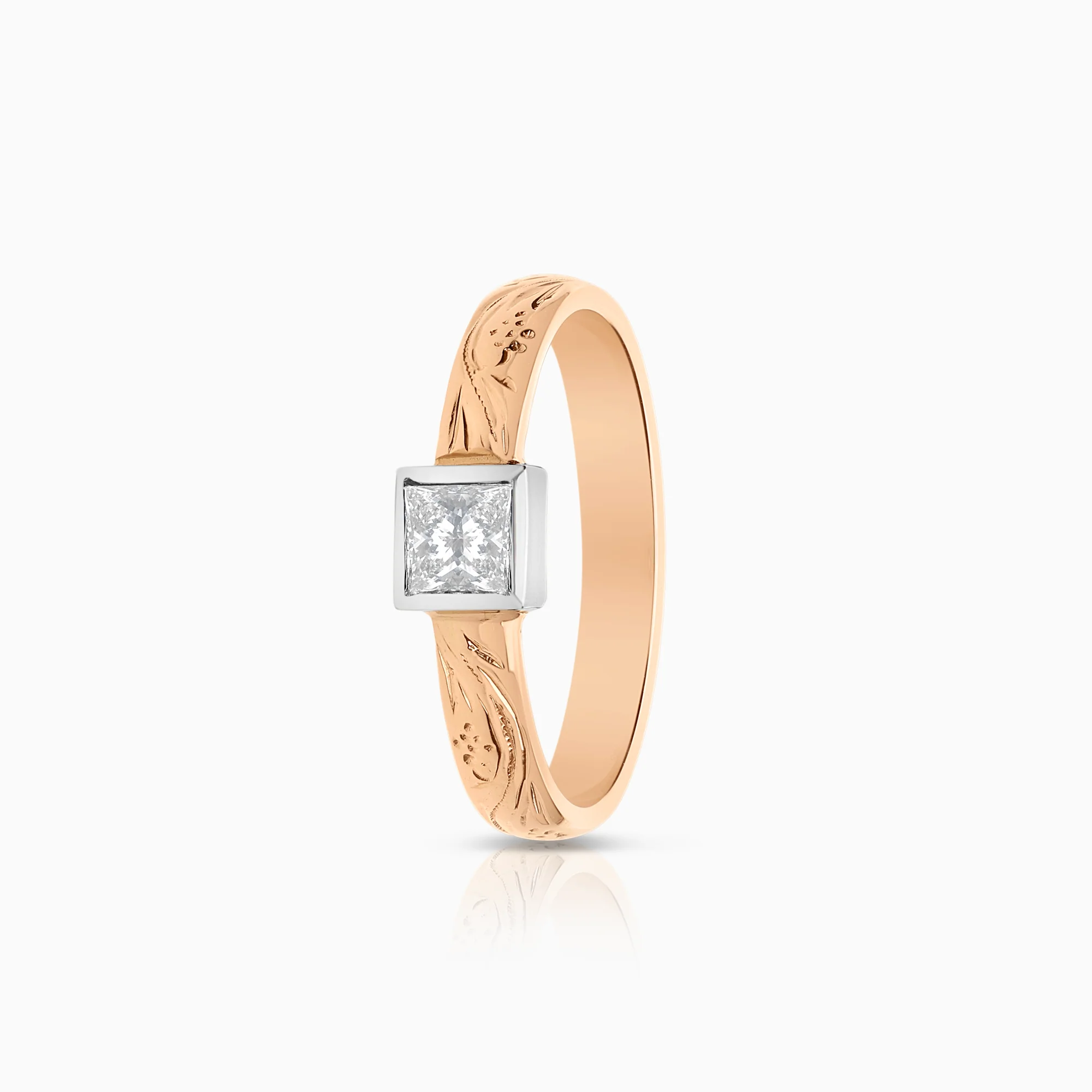 Solitaire diamond ring 0.30ct 14K rose gold