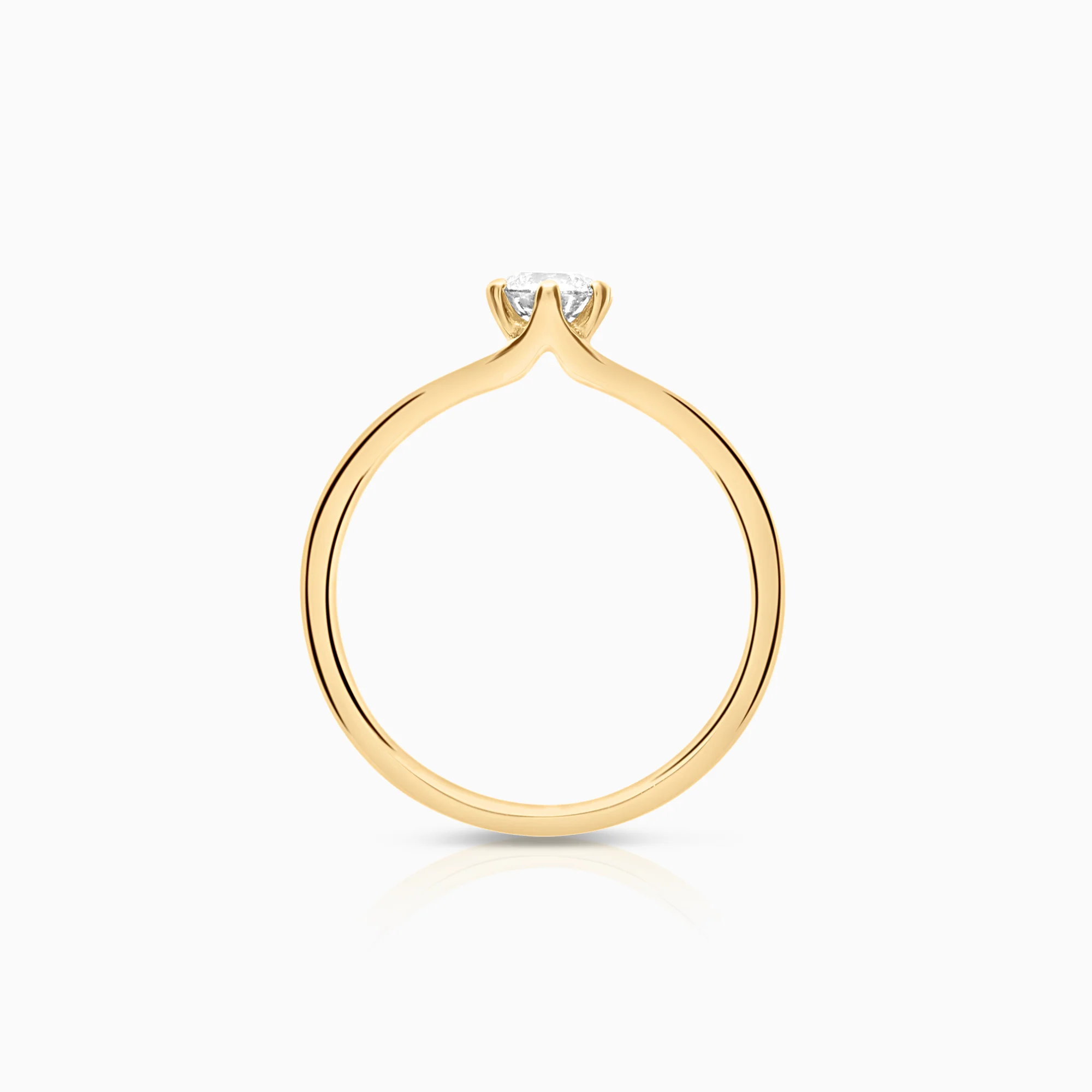 Solitaire diamond ring 0.35ct 18K gold - Image 2