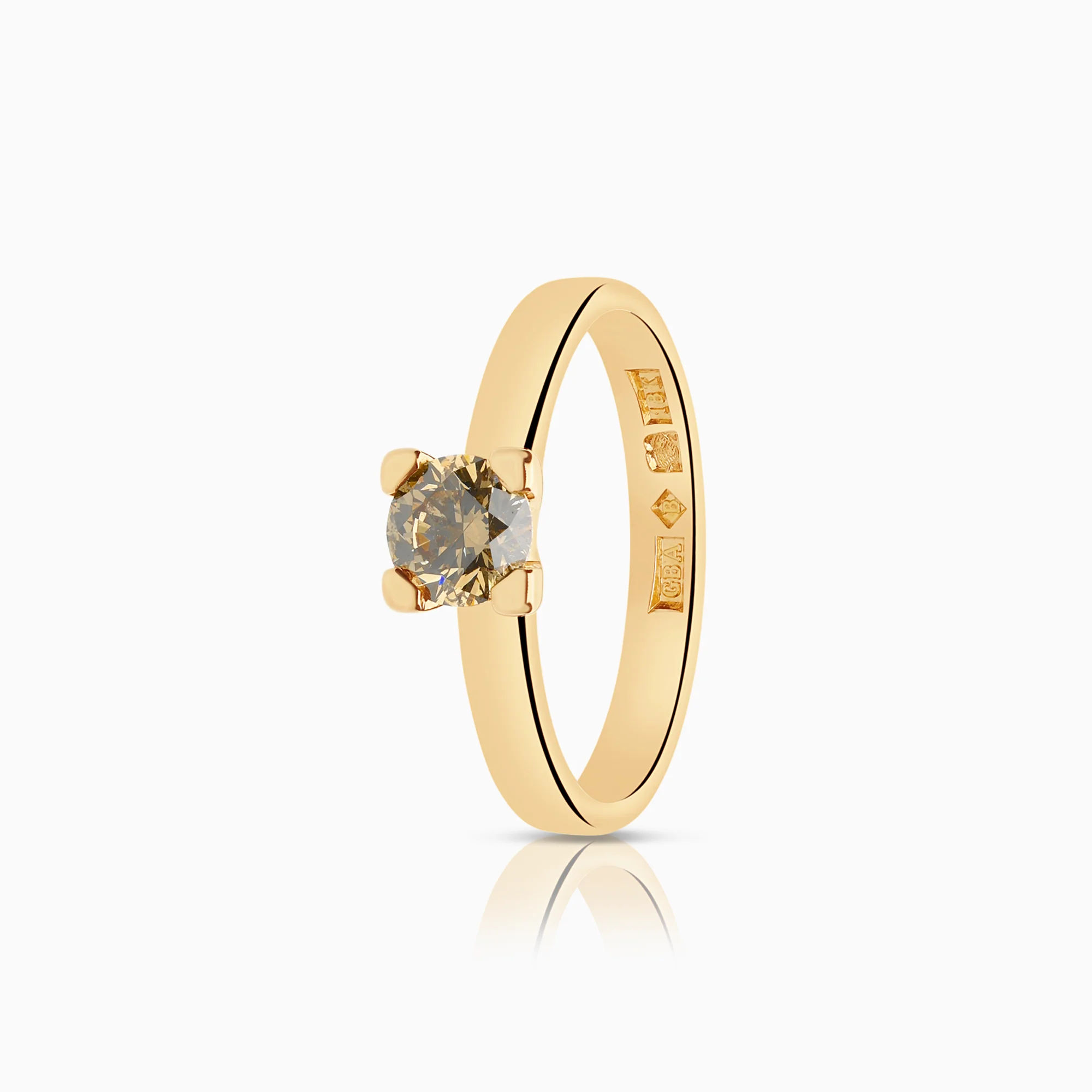 Solitaire diamond ring 0.42ct 18K gold