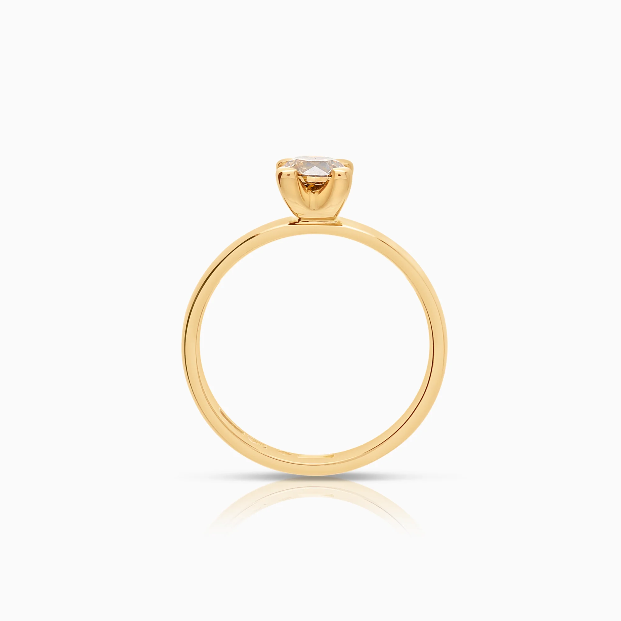Solitaire diamond ring 0.42ct 18K gold - Image 2