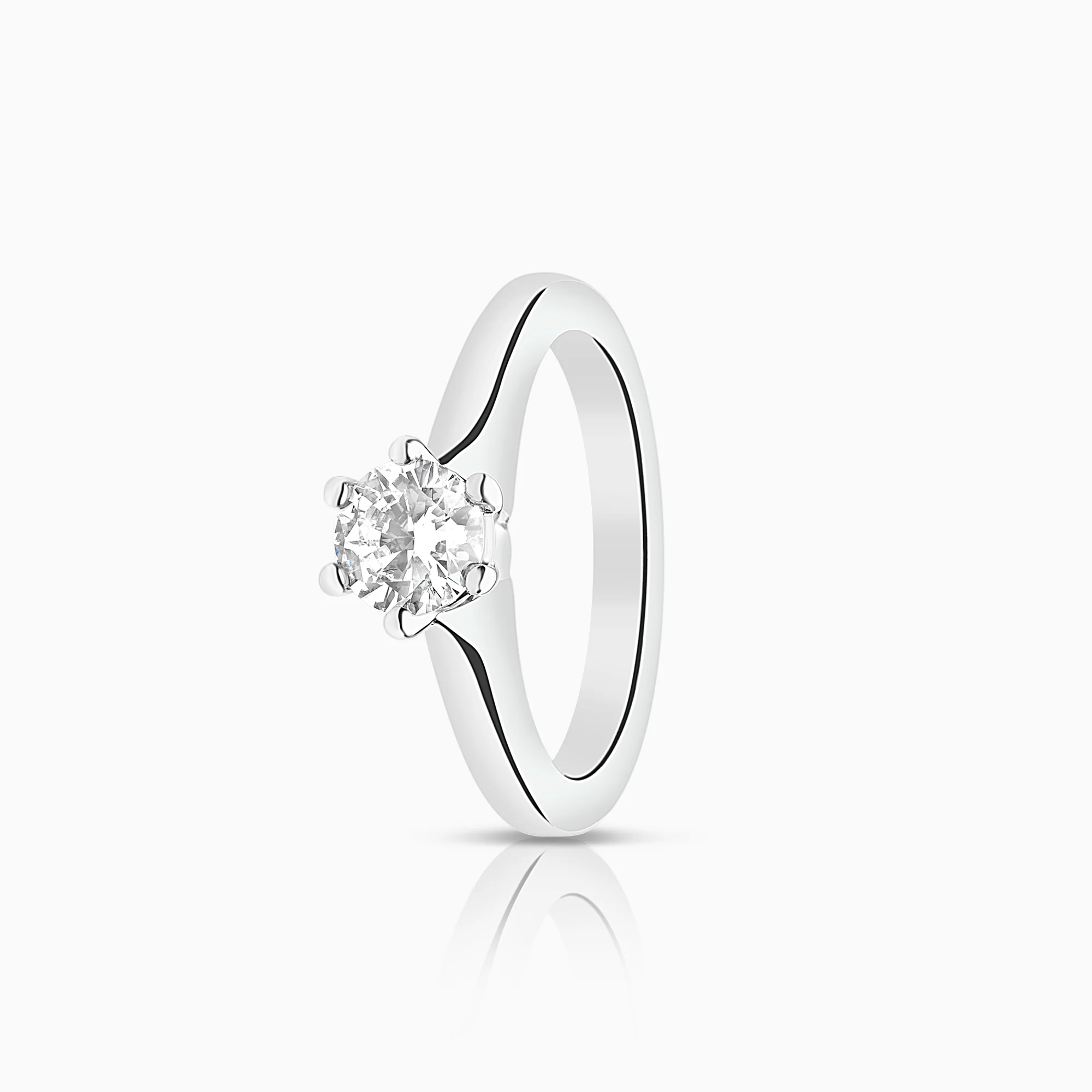 Solitaire diamond ring 0.50ct 18K white gold