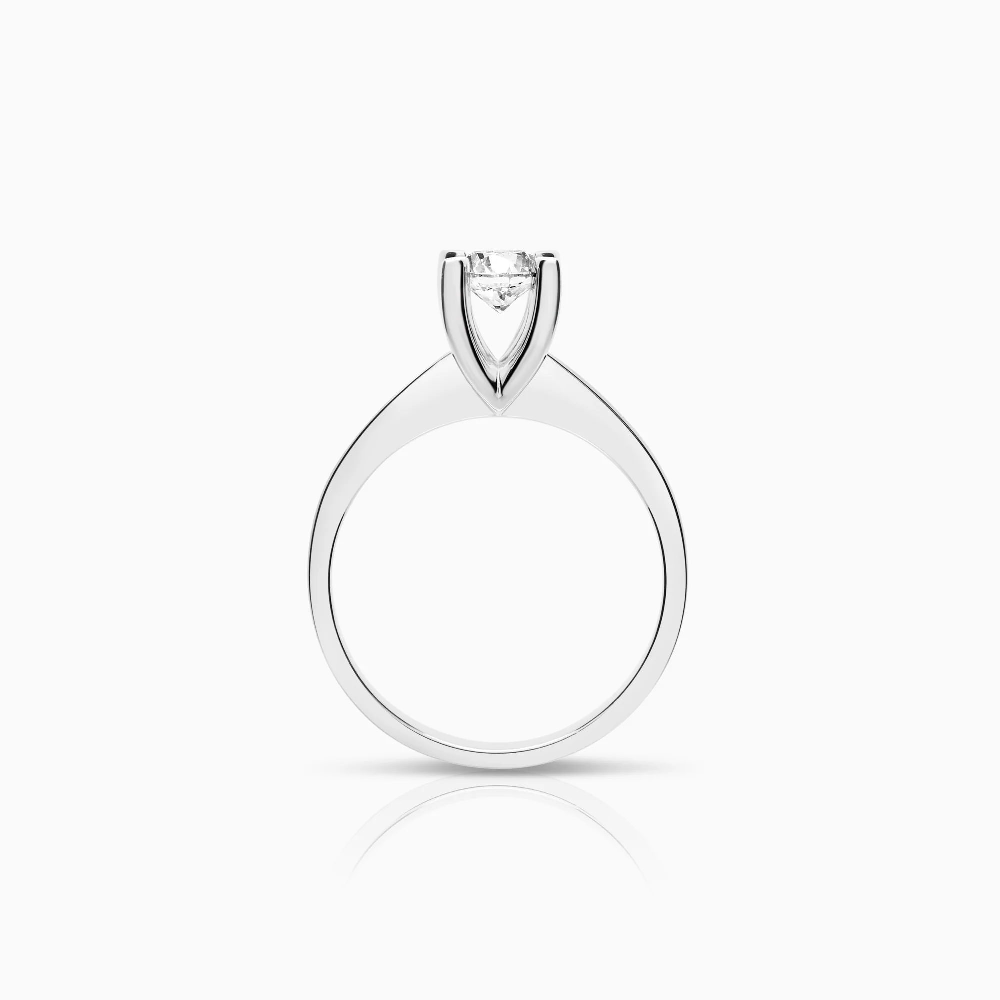 Solitaire diamond ring 0.52ct 14K white gold - Image 2