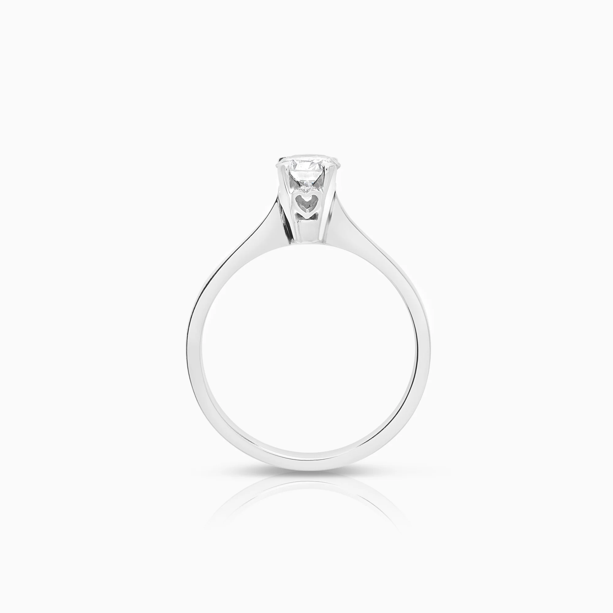 Solitaire diamond ring 0.52ct 18K white gold - Image 2