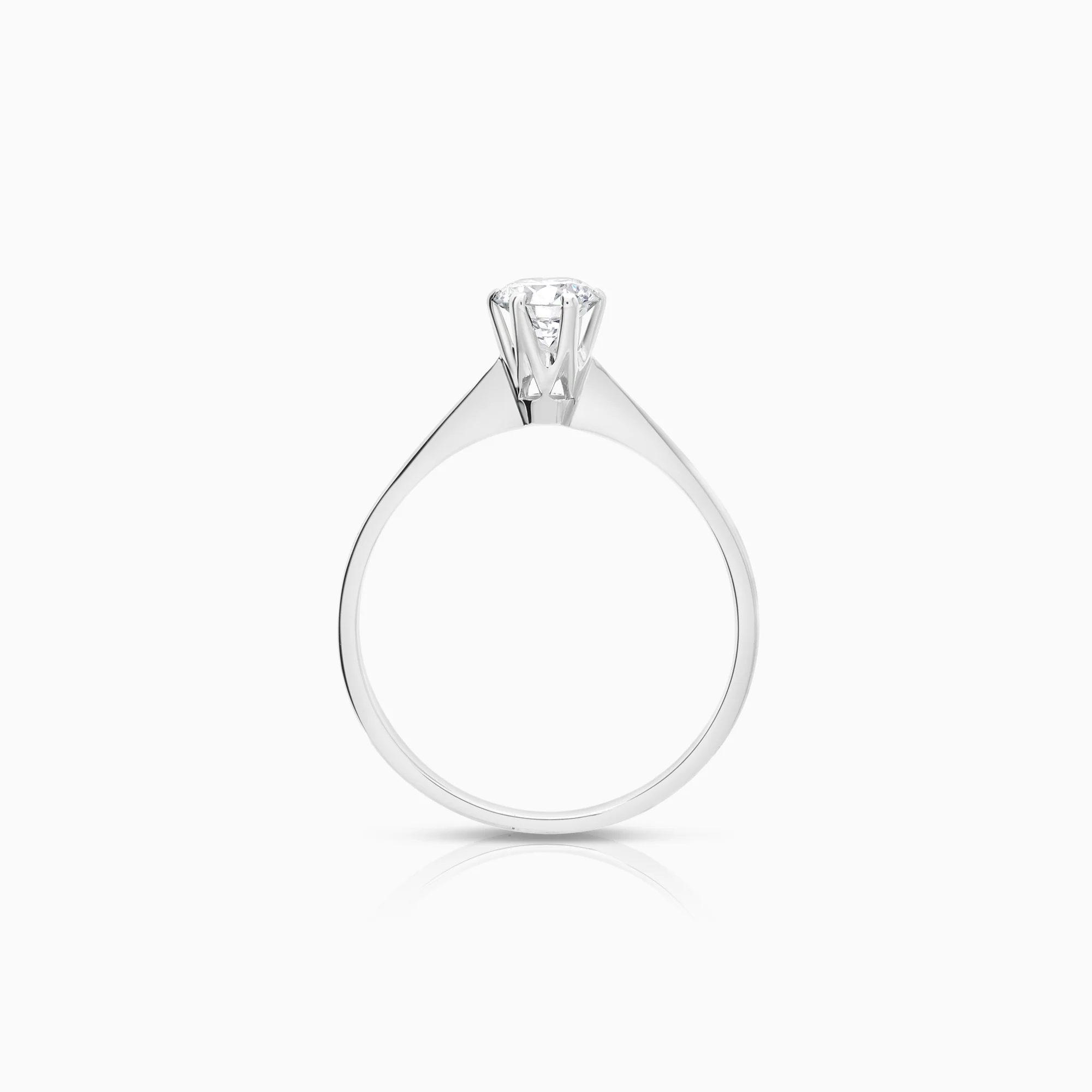 Solitaire diamond ring 0.58ct 18K white gold - Image 2