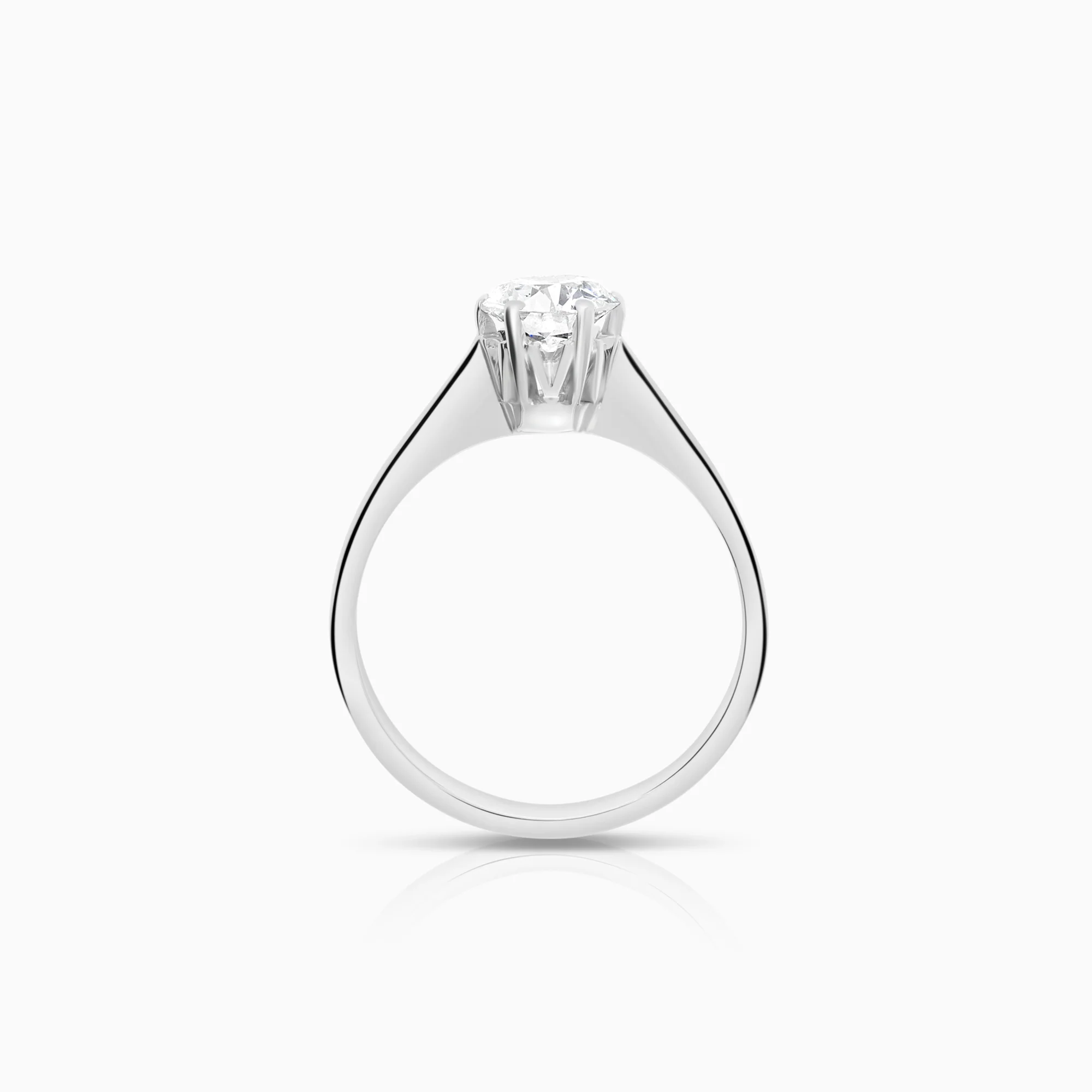 Solitaire diamond ring 0.81ct 18K white gold - Image 2