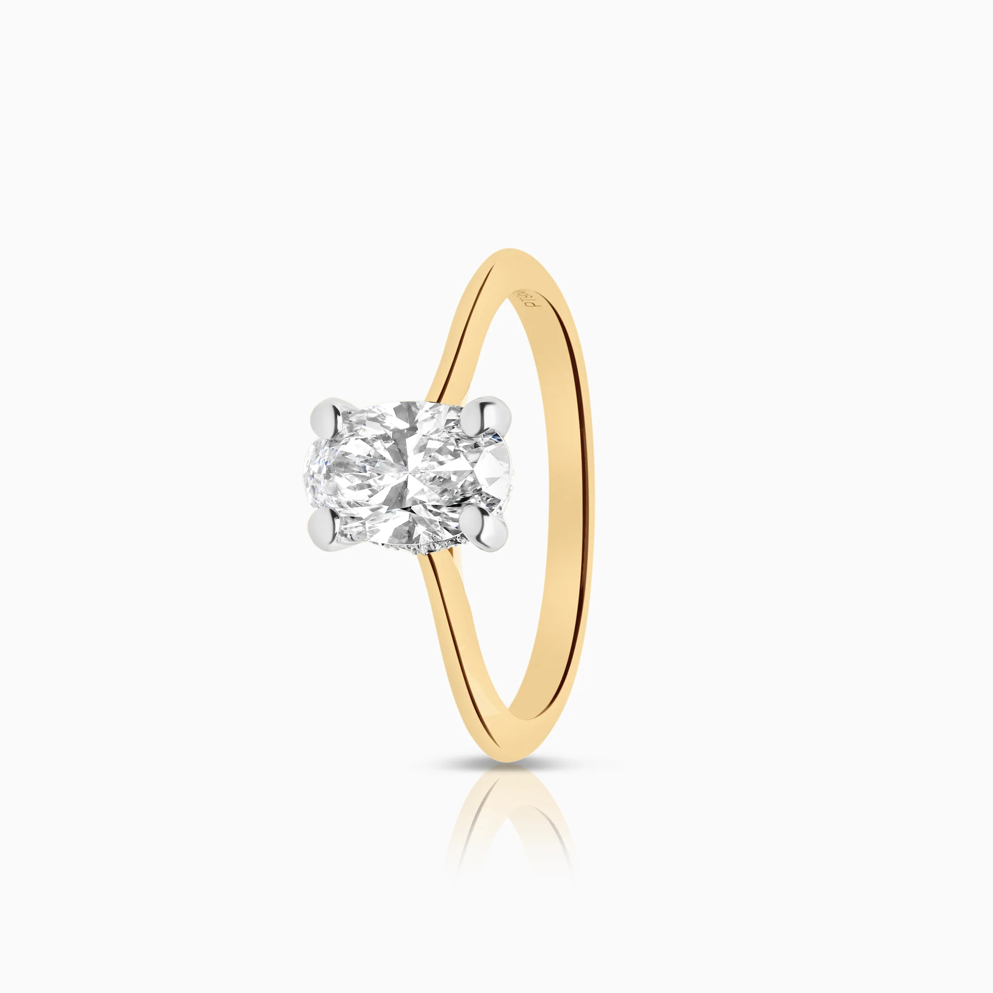Solitaire diamond ring lab-grown 1.07ct 18K gold