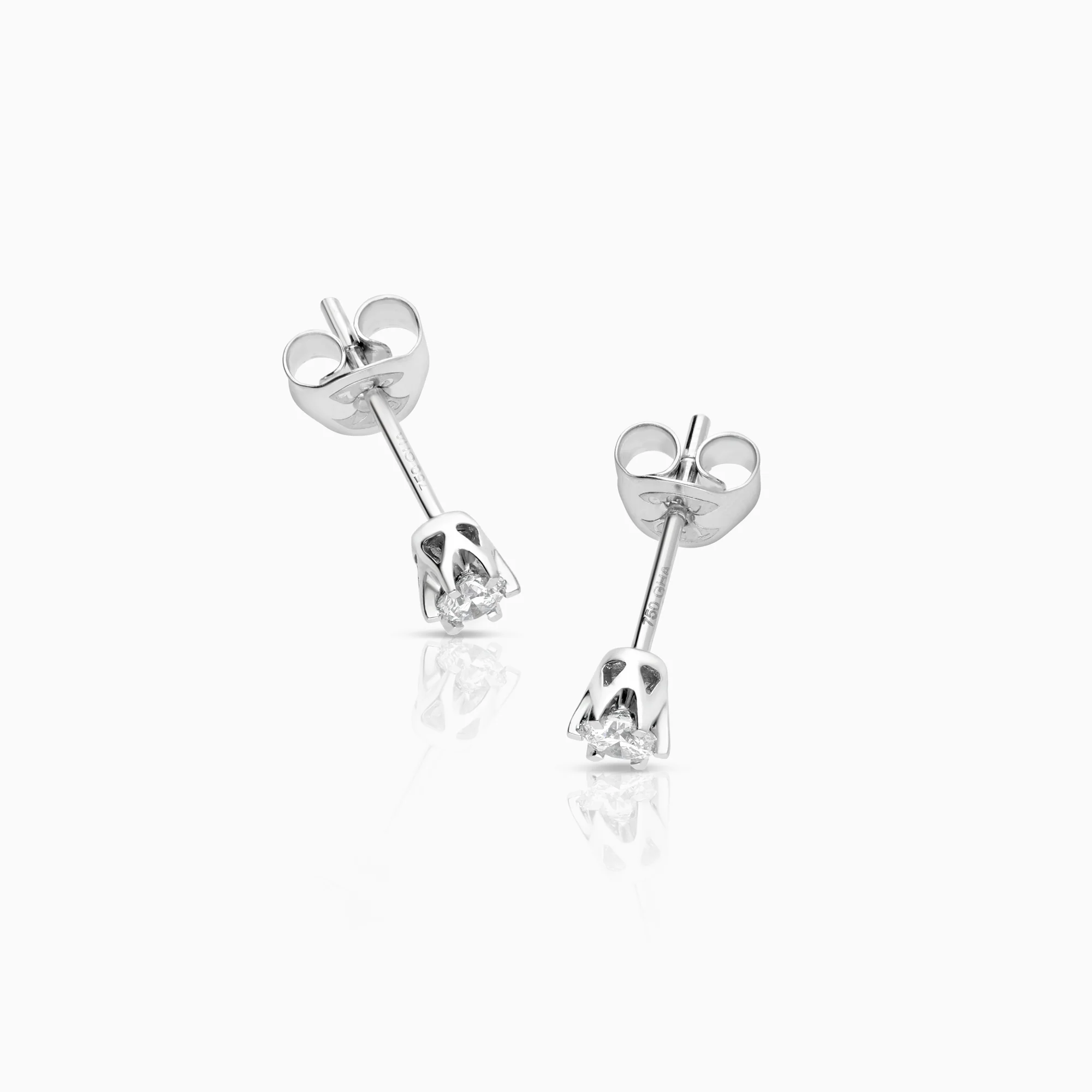 Solitaire earring 0.20ct 18K gold - Image 2
