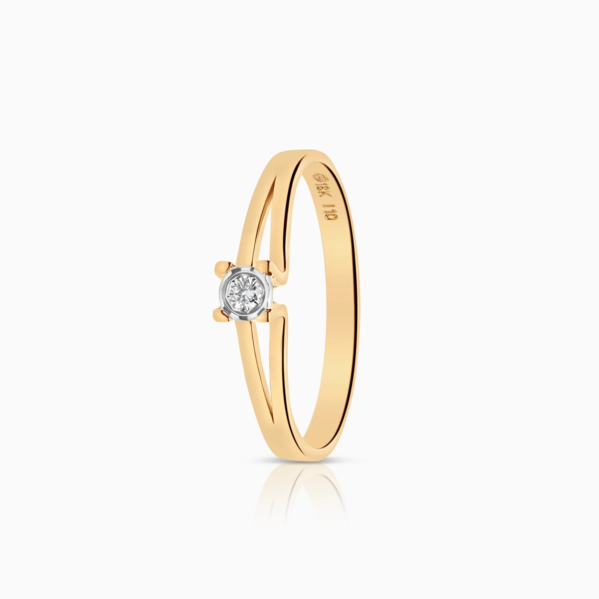 Solitaire ring 0.03ct 18K gold