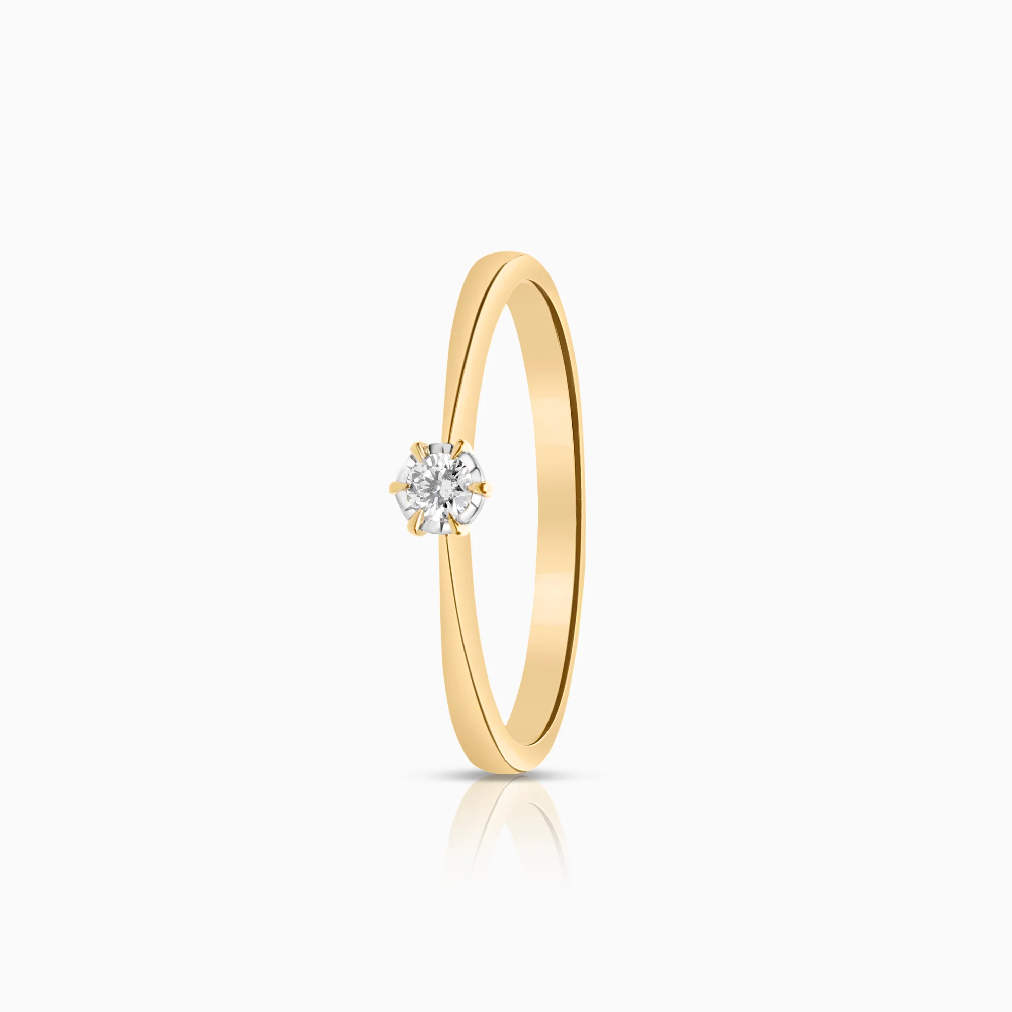 Solitaire ring 0.05ct 18K gold