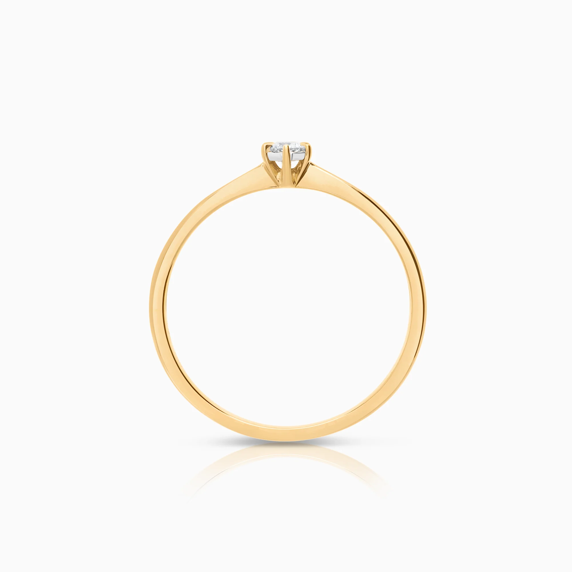 Solitaire ring 0.05ct 18K gold - Image 2
