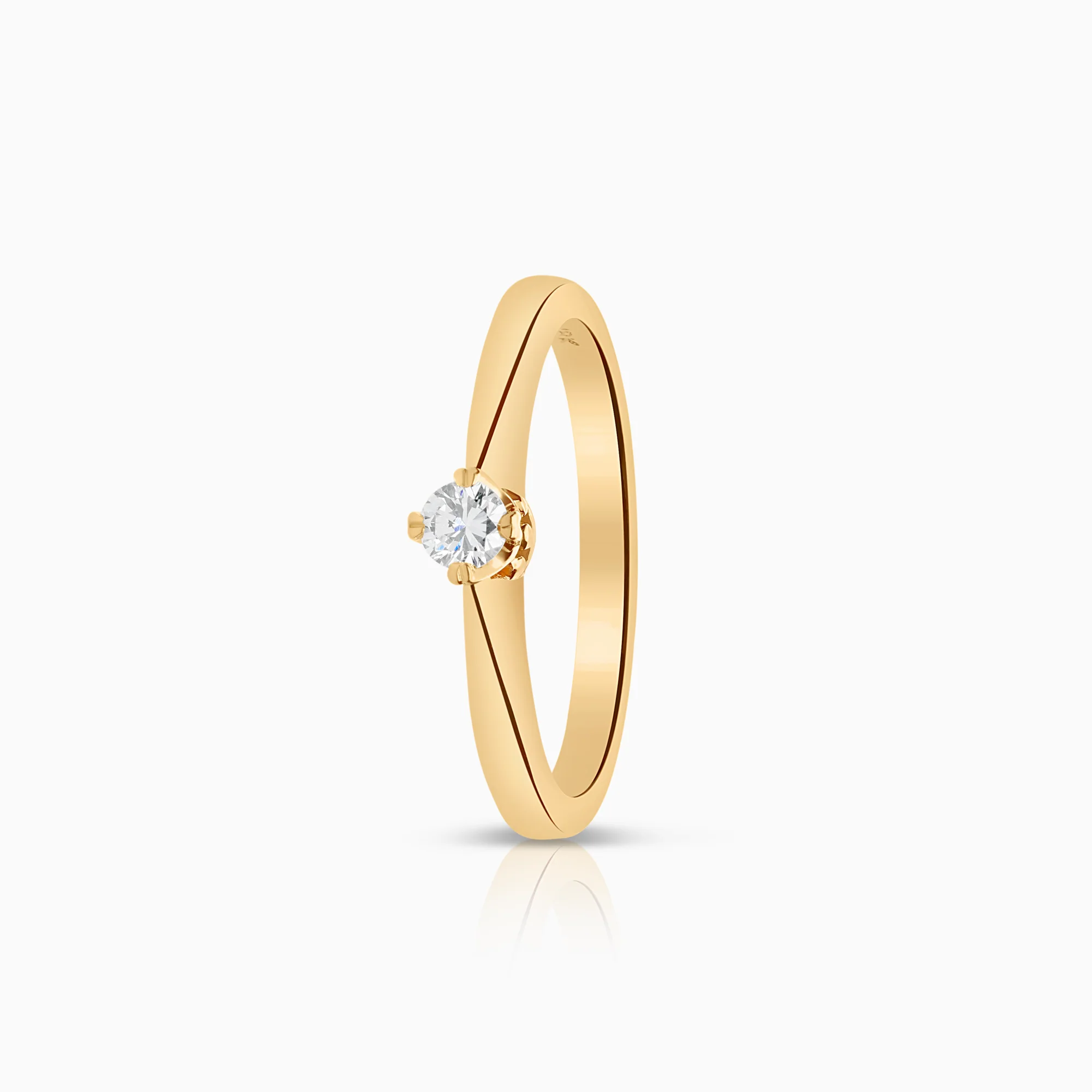 Solitaire ring 0.10ct 18K gold