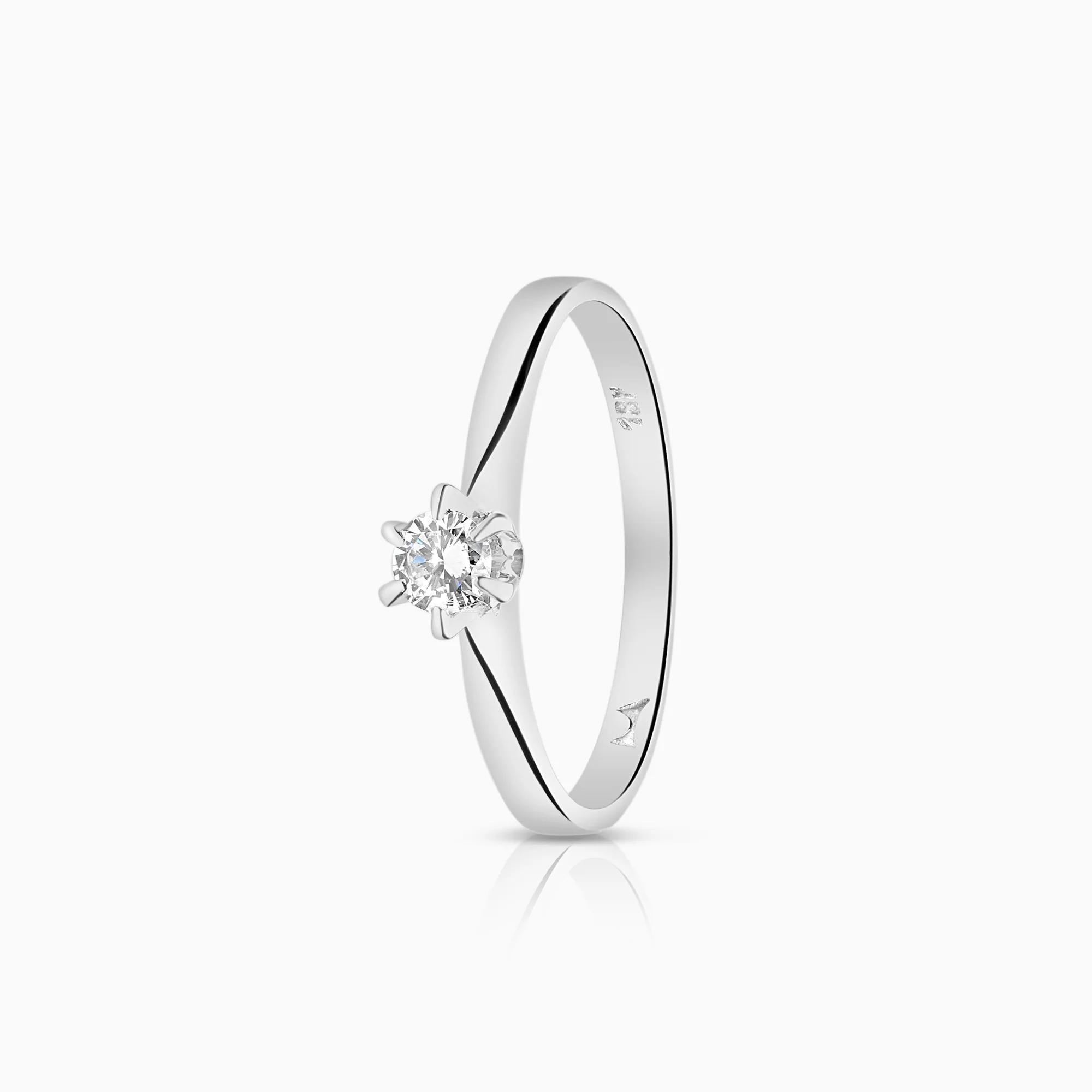 Solitaire ring 0.14ct 18K white gold