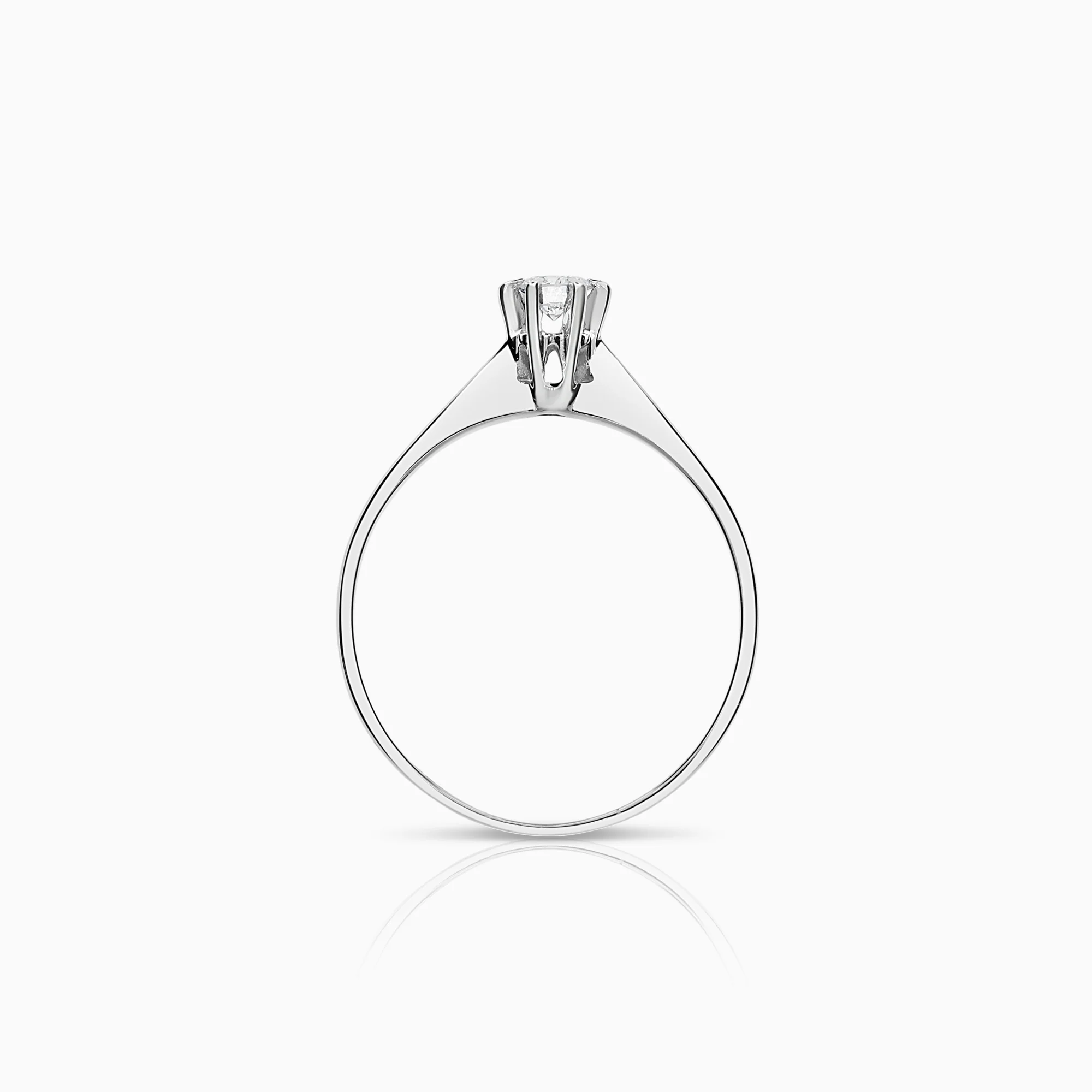 Solitaire ring 0.14ct 18K white gold - Image 2