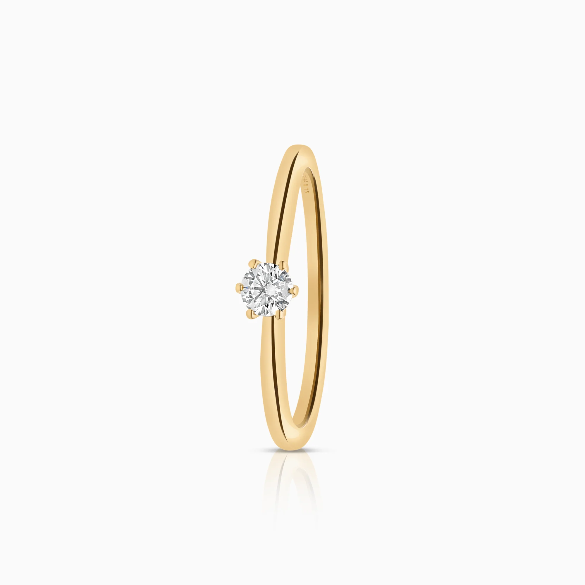 Solitaire ring 0.15ct 18K gold