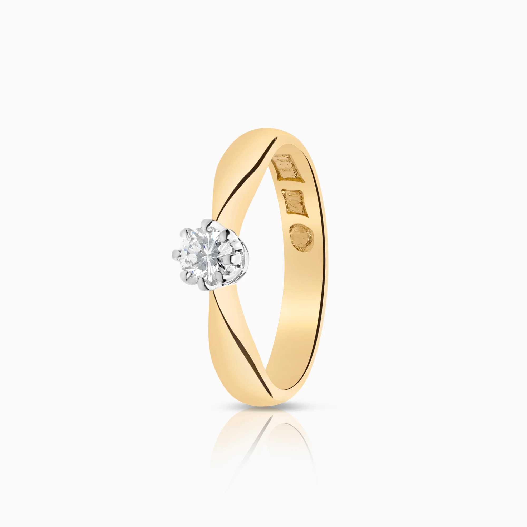 Solitaire ring 0.15ct 18K gold