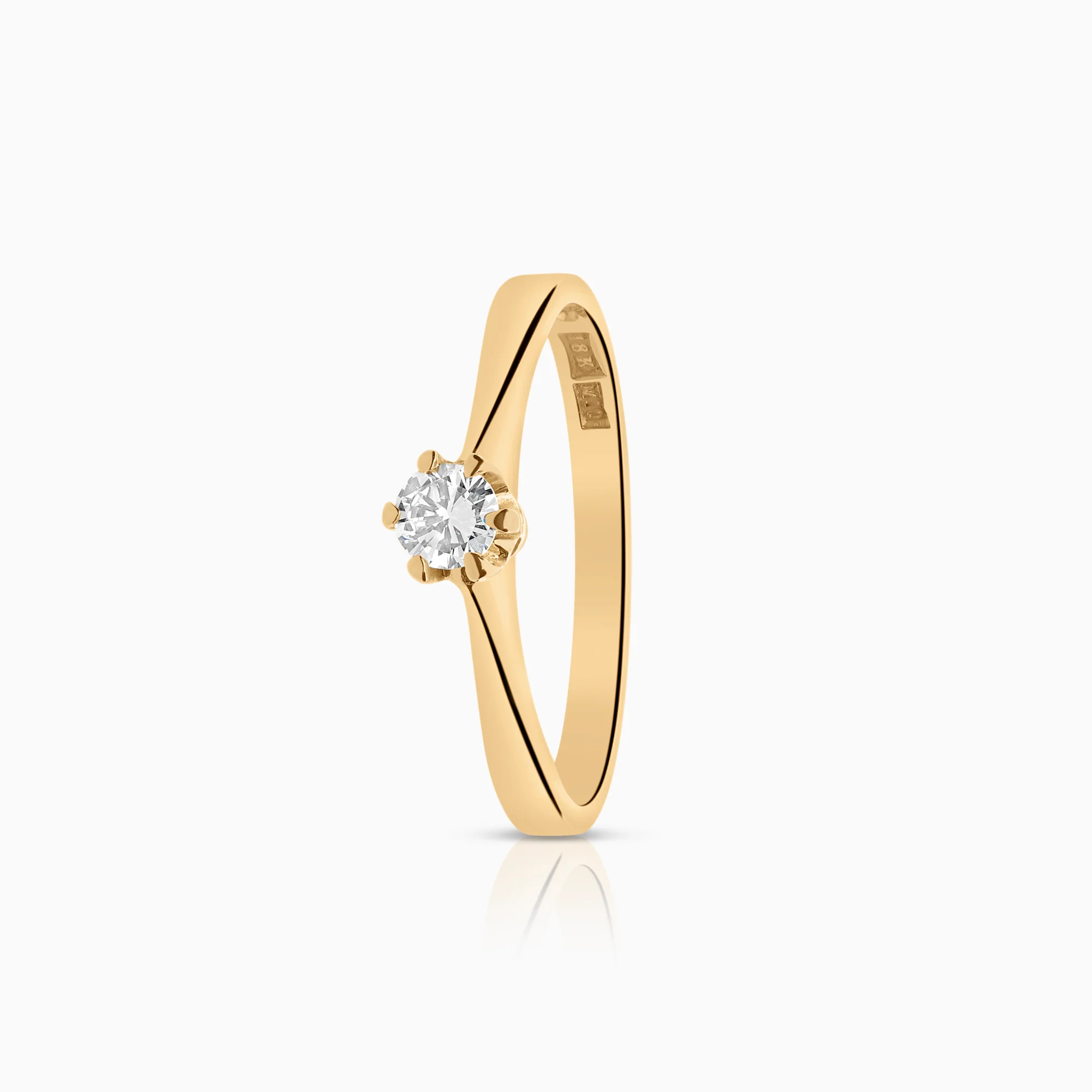 Solitaire ring 0.15ct 18K gold