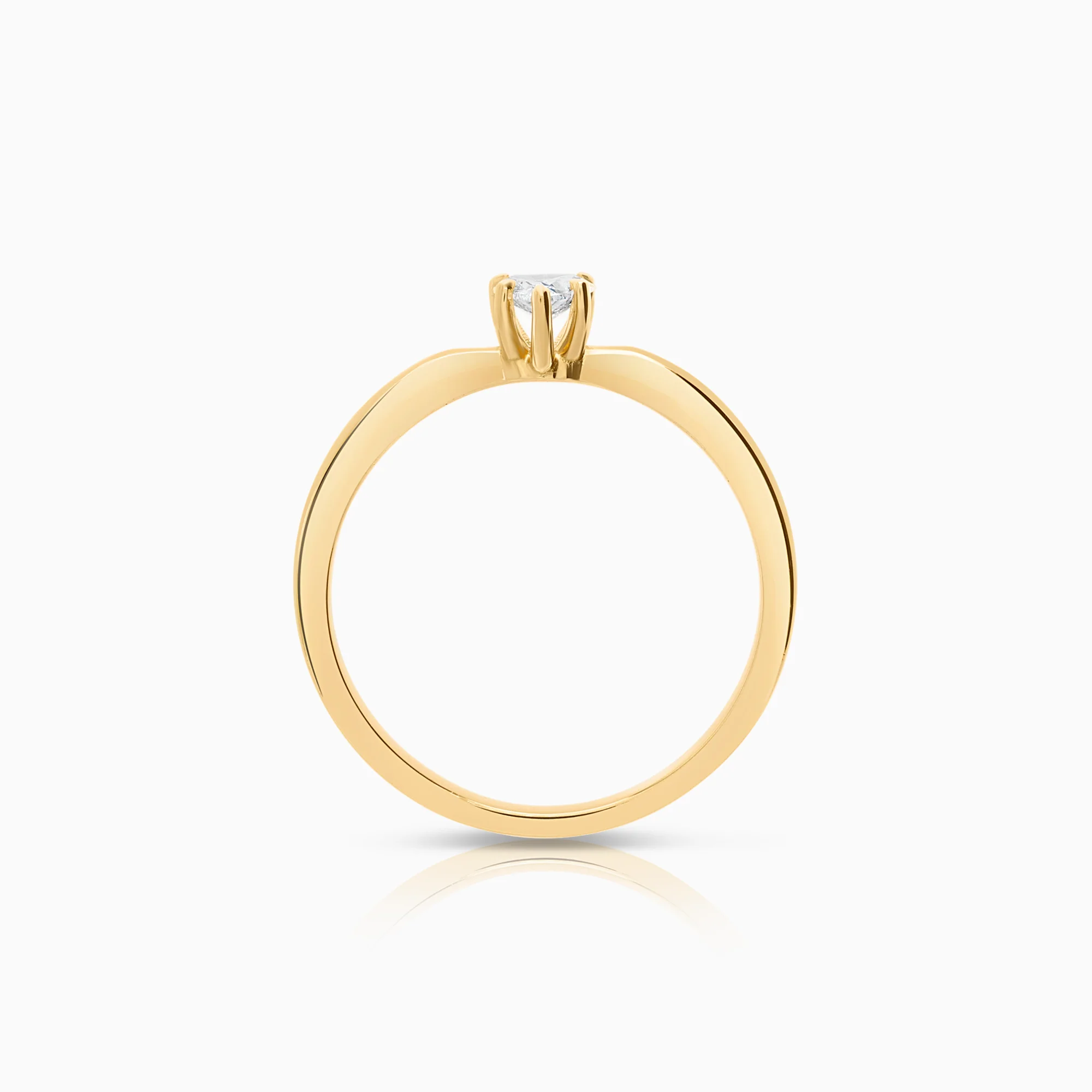 Solitaire ring 0.19ct 18K gold - Image 2