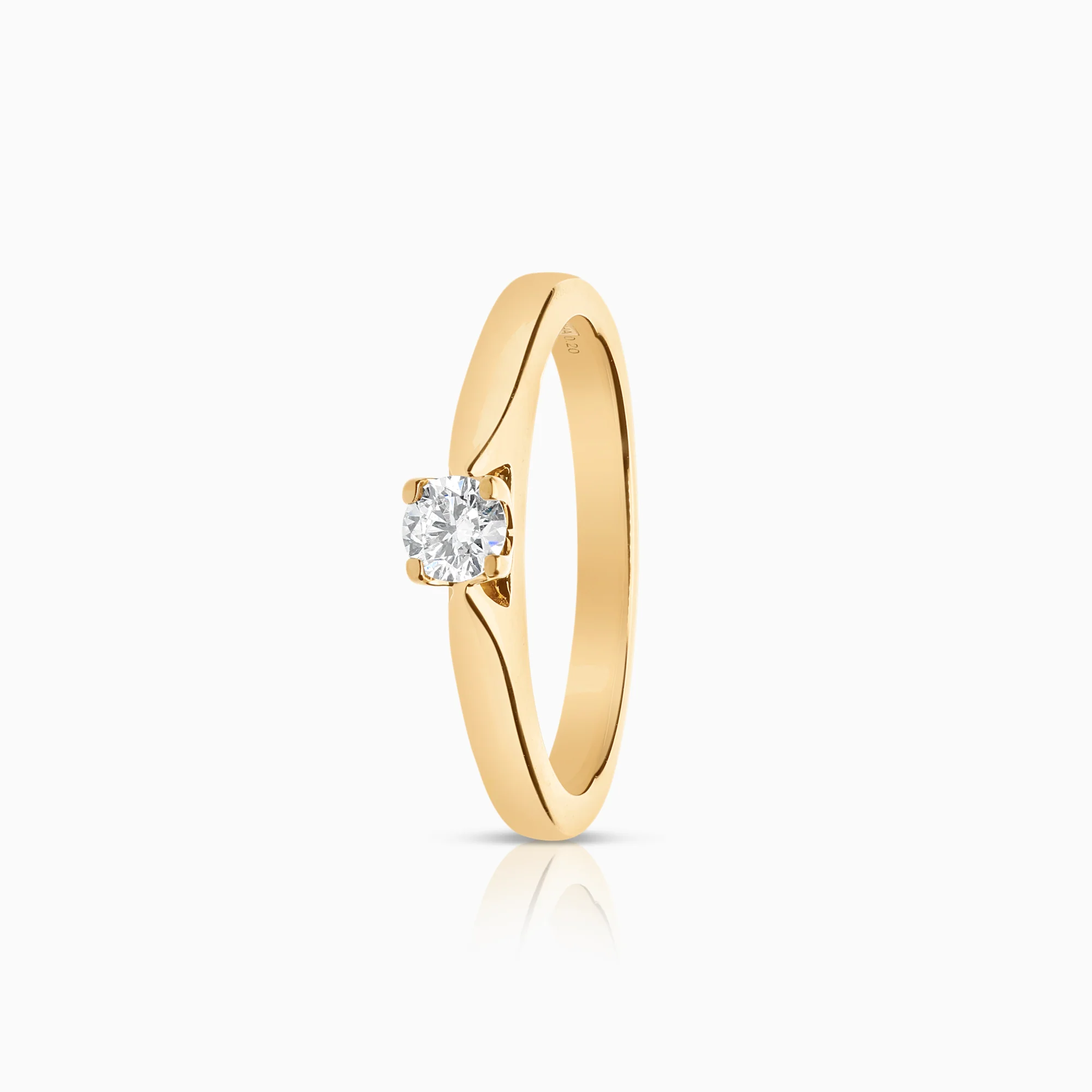 Solitaire ring 0.20ct 18K gold