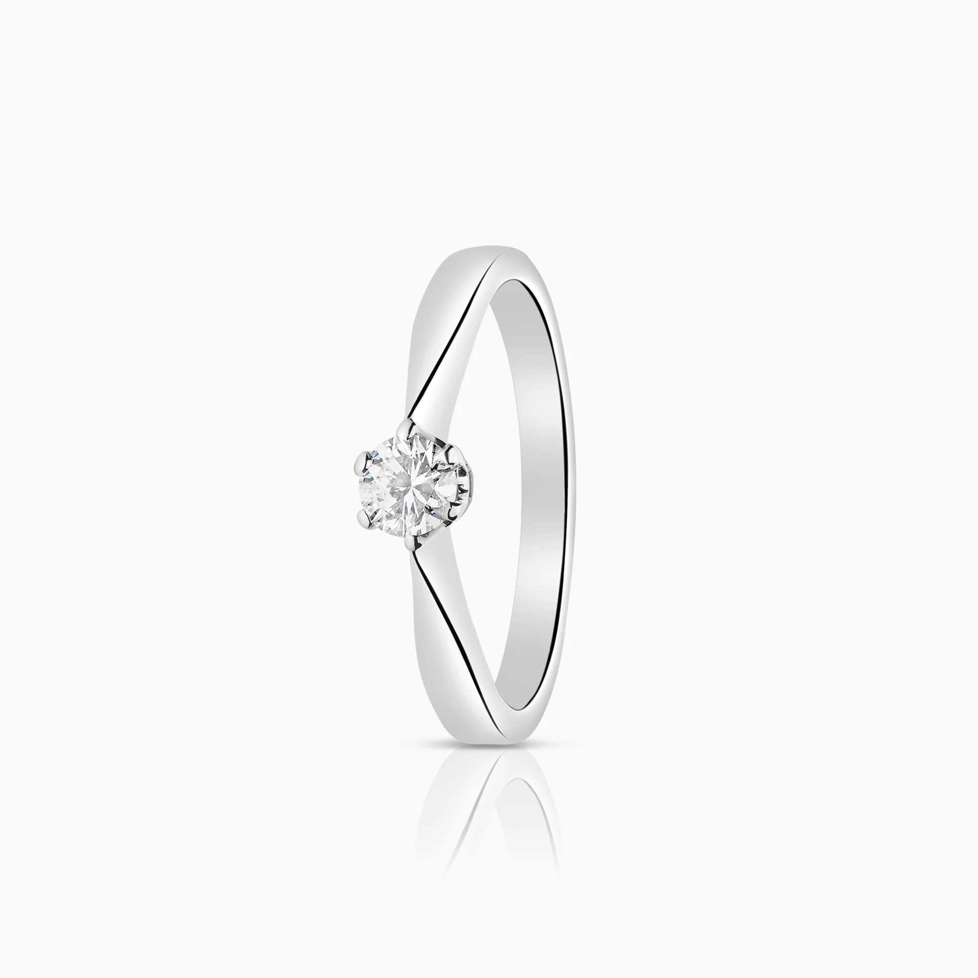 Solitaire ring 0.20ct 18K white gold