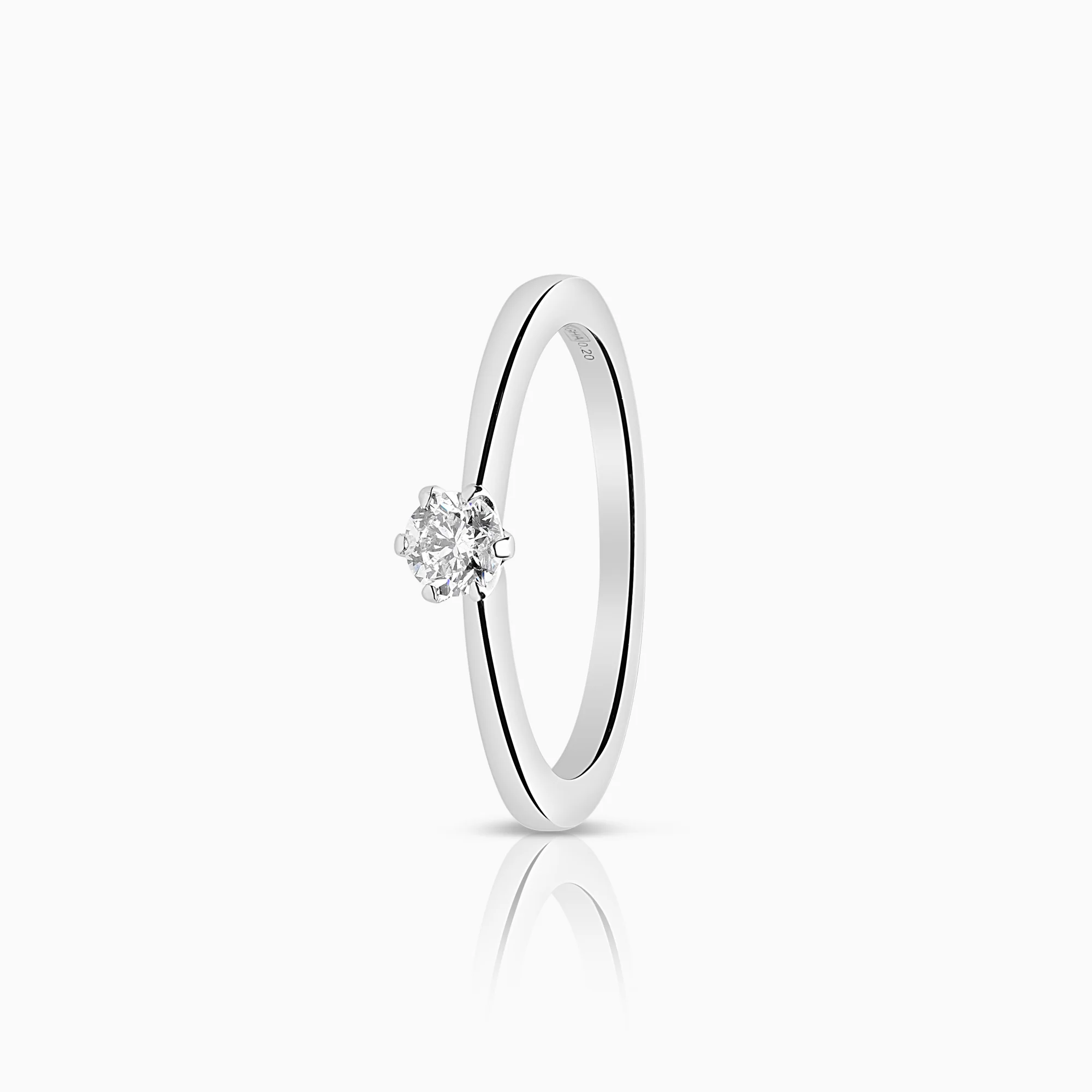 Solitaire ring 0.20ct 18K white gold