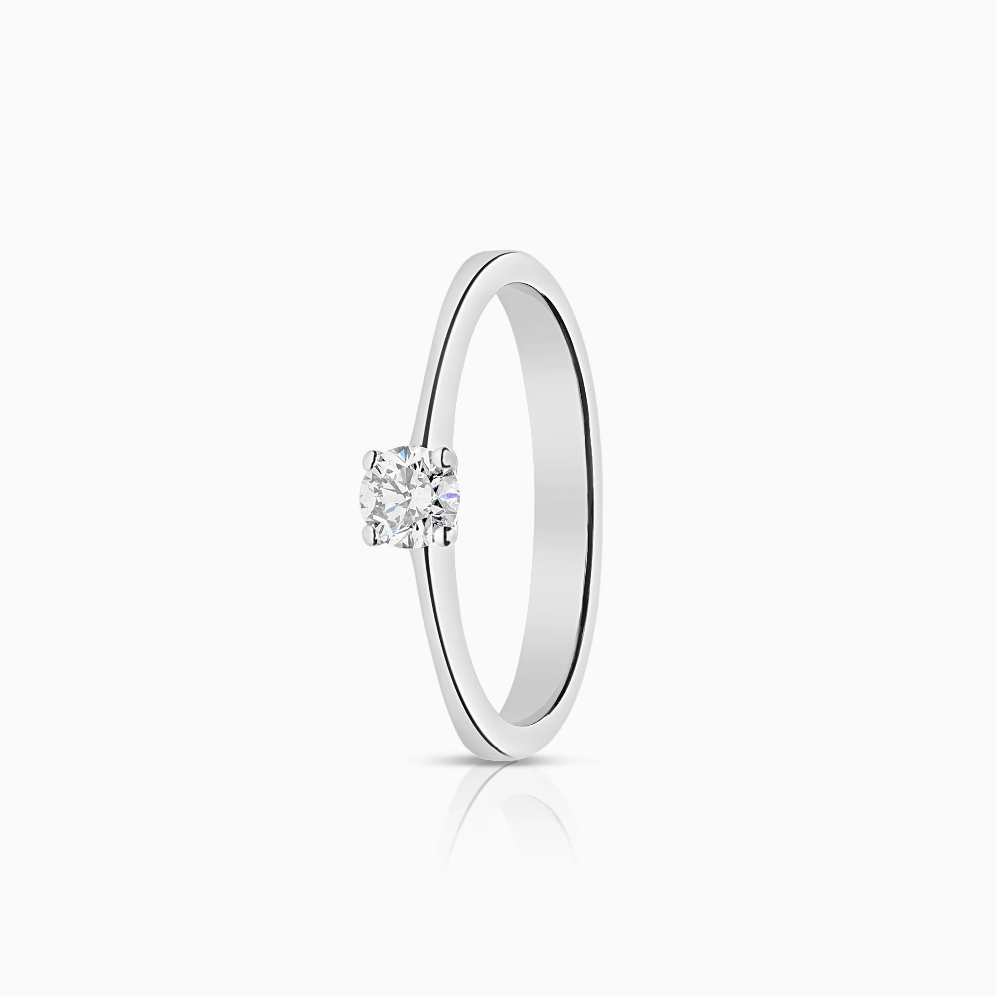 Solitaire Ring 0.21ct 18K White Gold