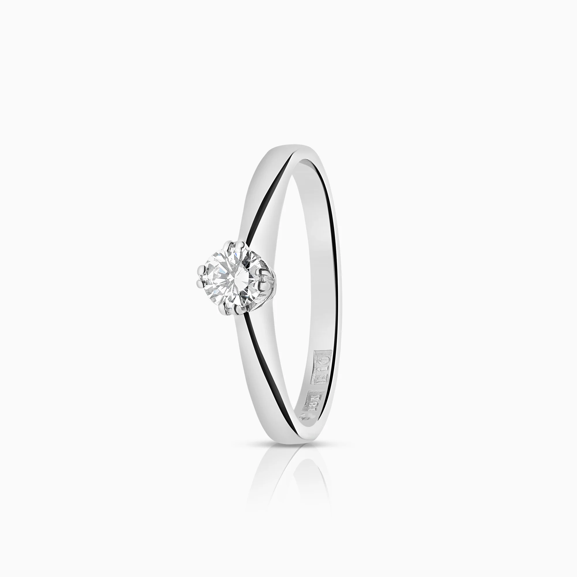Solitaire ring 0.22ct 18K white gold