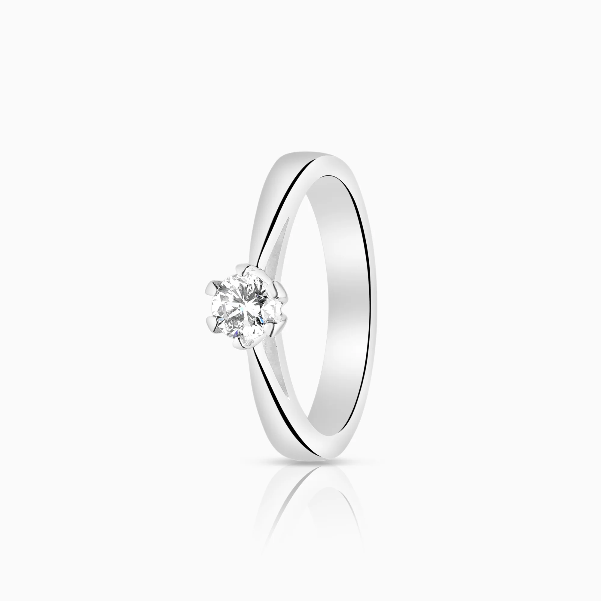 Solitaire ring 0.22ct 18K white gold