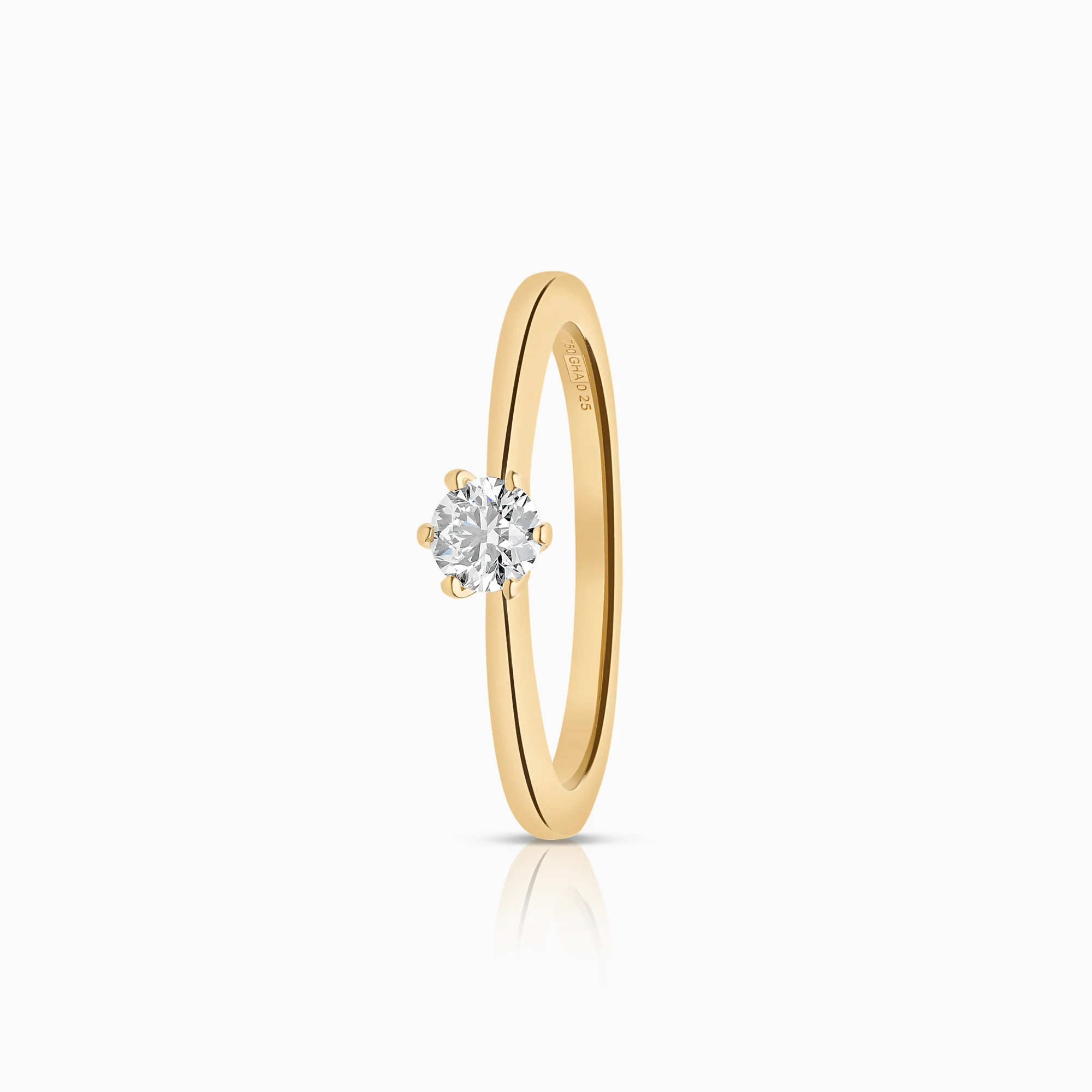Solitaire ring 0.25ct 18K gold