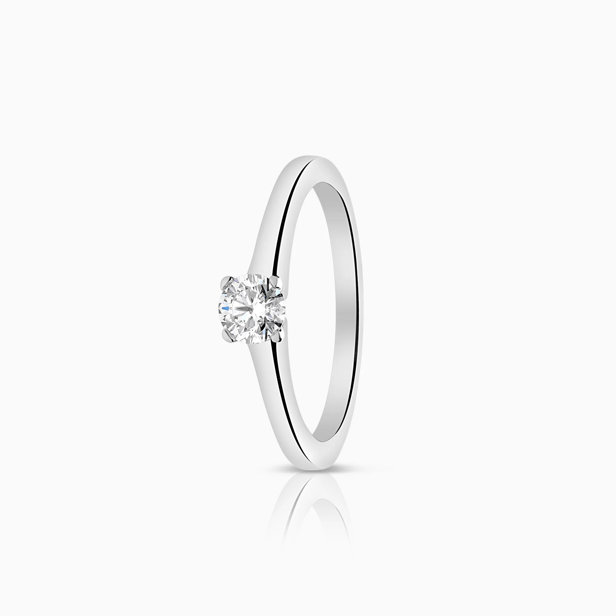 Solitaire ring 0.25ct 18K white gold