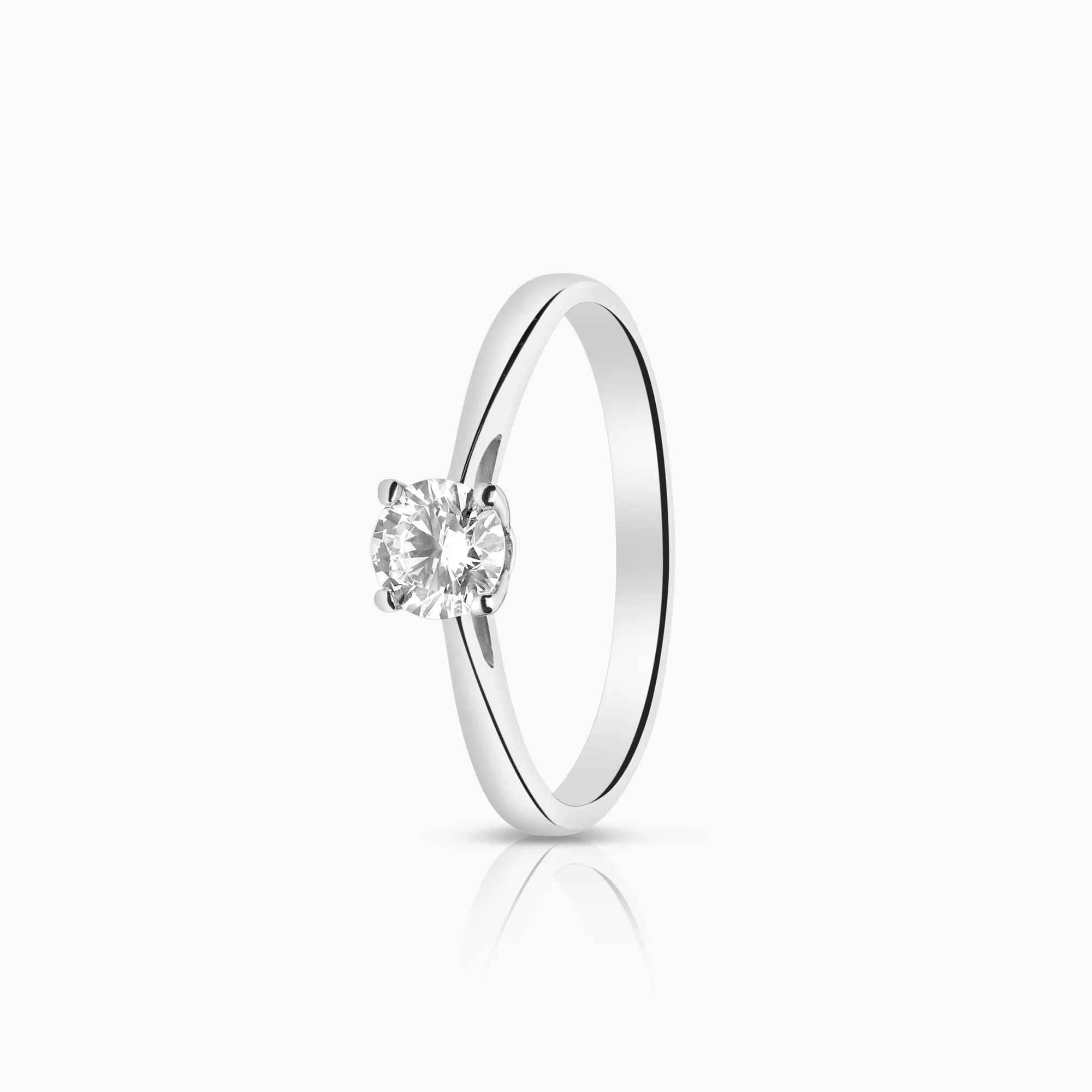Solitaire ring 0.31ct 18K white gold